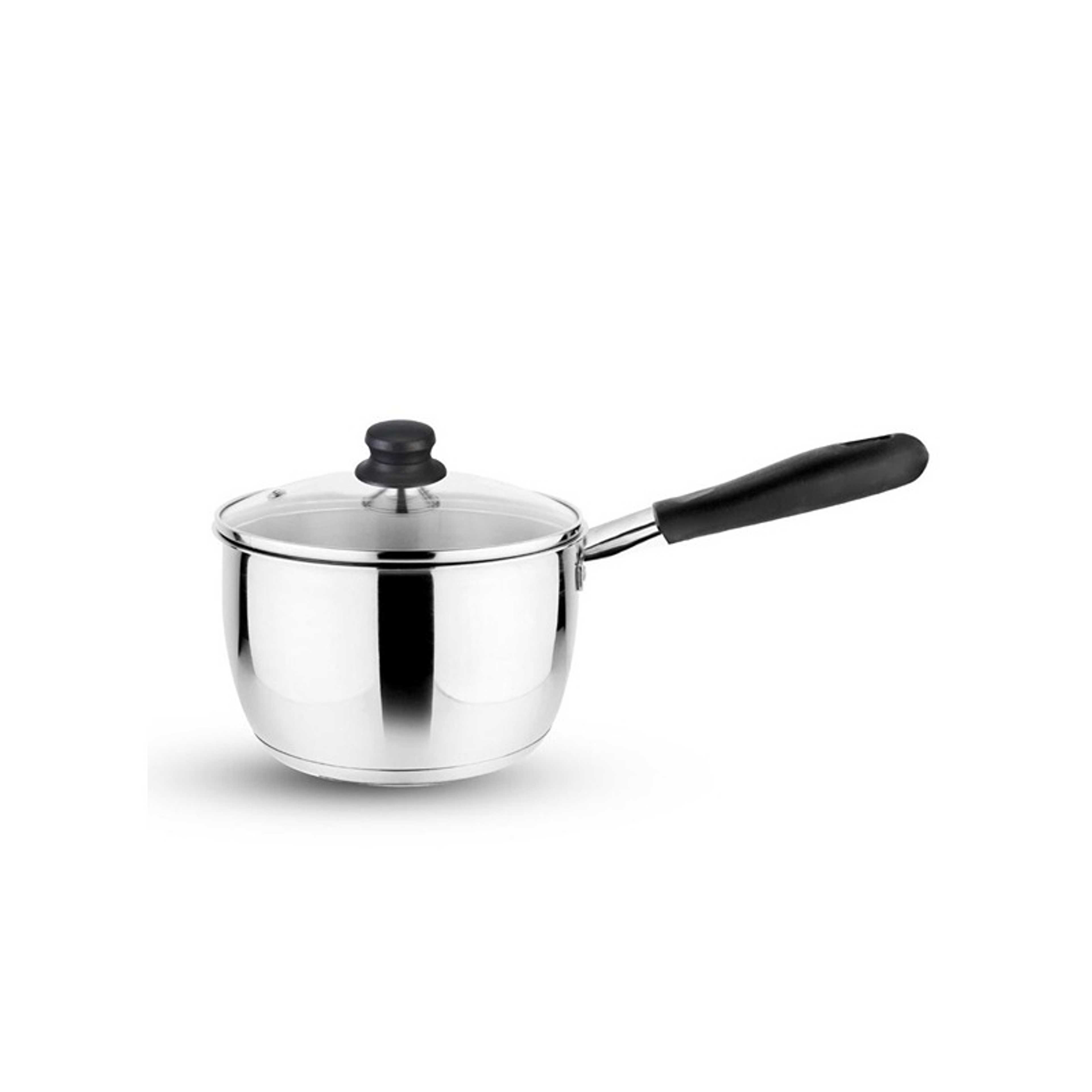 Stainless Steel Sauce Pan With Lid 14cm | Induction Base Heavy Base Bottom - Product Main Image
