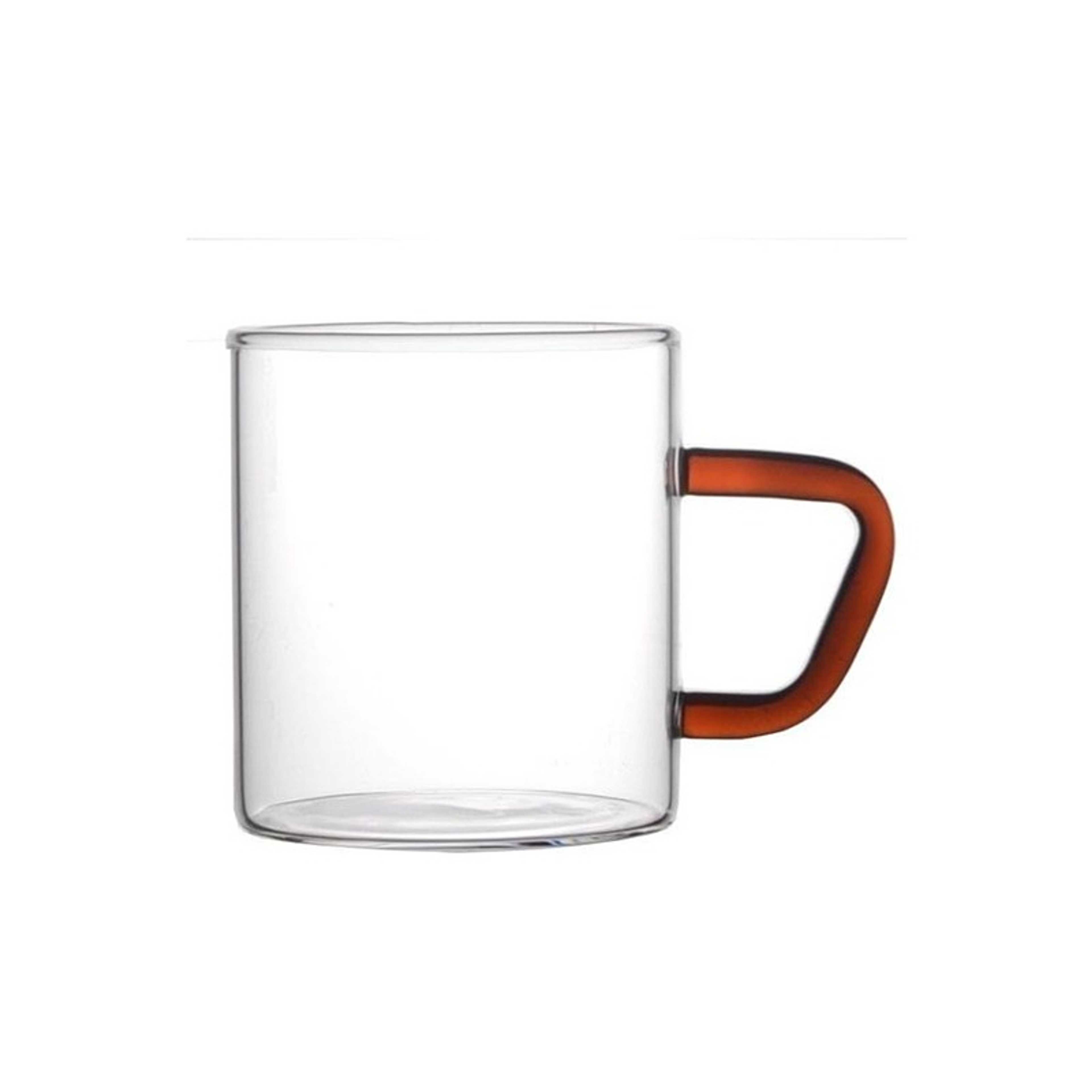 Vision Colour Mug Set Of 6, Brown Handle, Microwavable White - Product Main Image