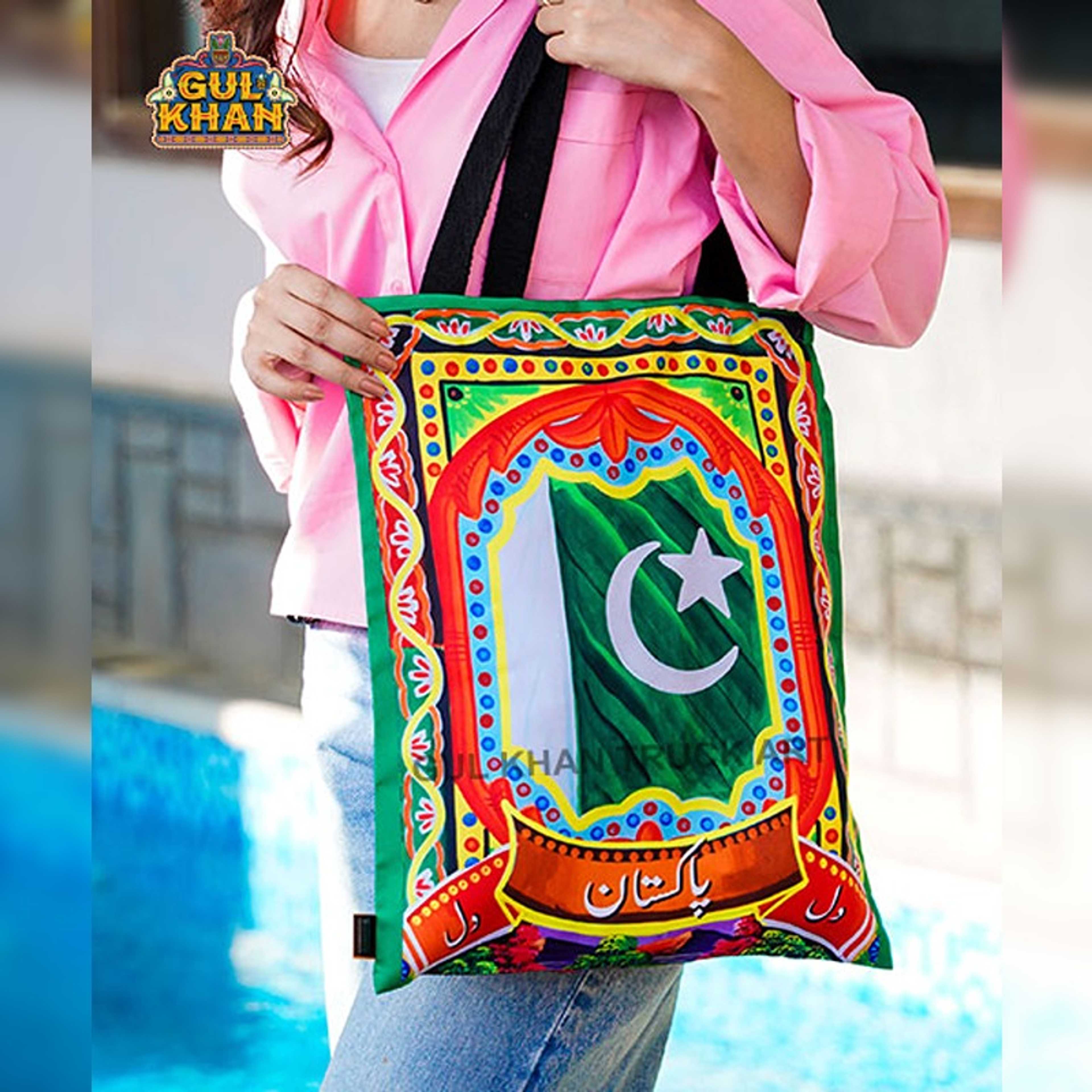 Pakistan Flag Truck Art Tote Bag - Product Main Image