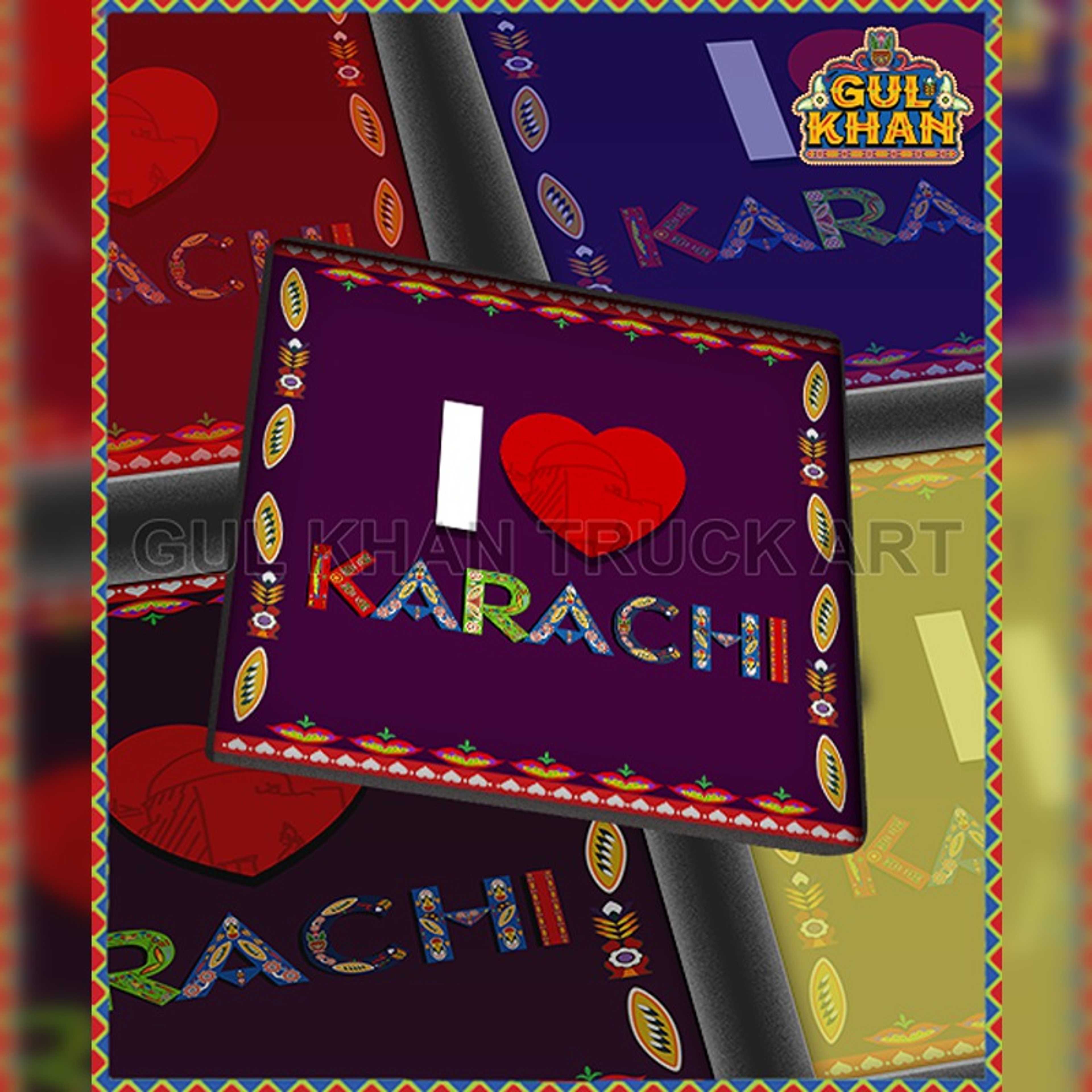 I Love Karachi Printed Coaster Design - Product Main Image