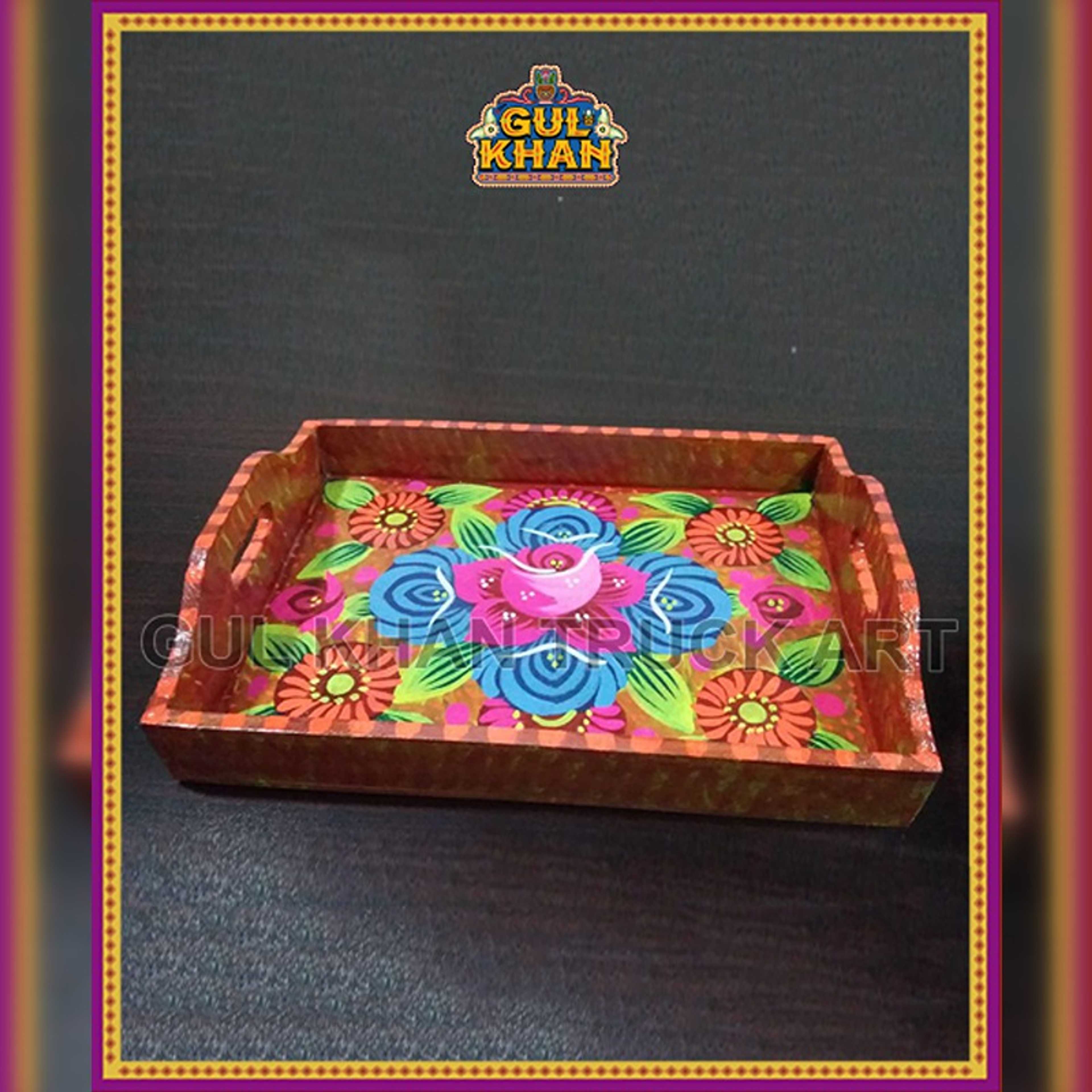 Tray  (Wooden Hand Painted) Design 8001 - Product Main Image
