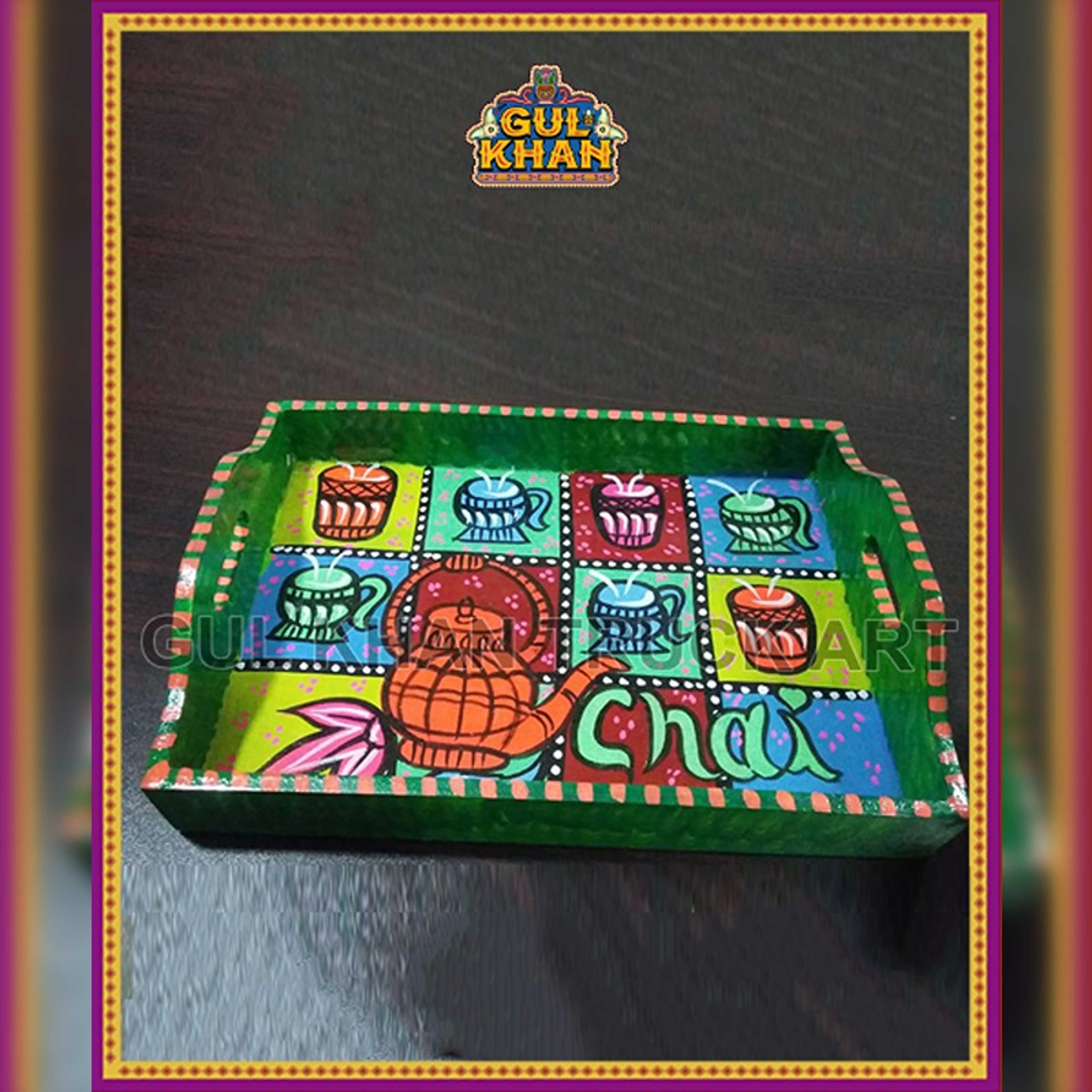 Tray  (Wooden Hand Painted) Design 8006 - Product Main Image