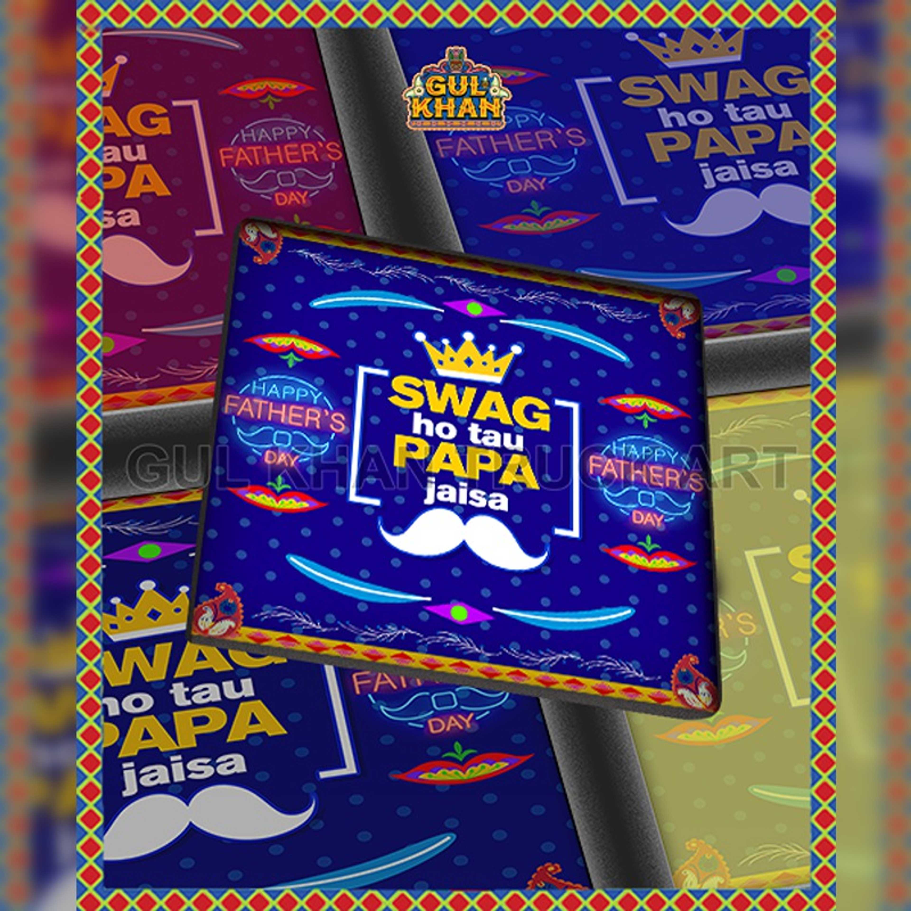 Swag Ho Tau Papa Jaisa (Father’s Day) Coaster Design - Product Main Image