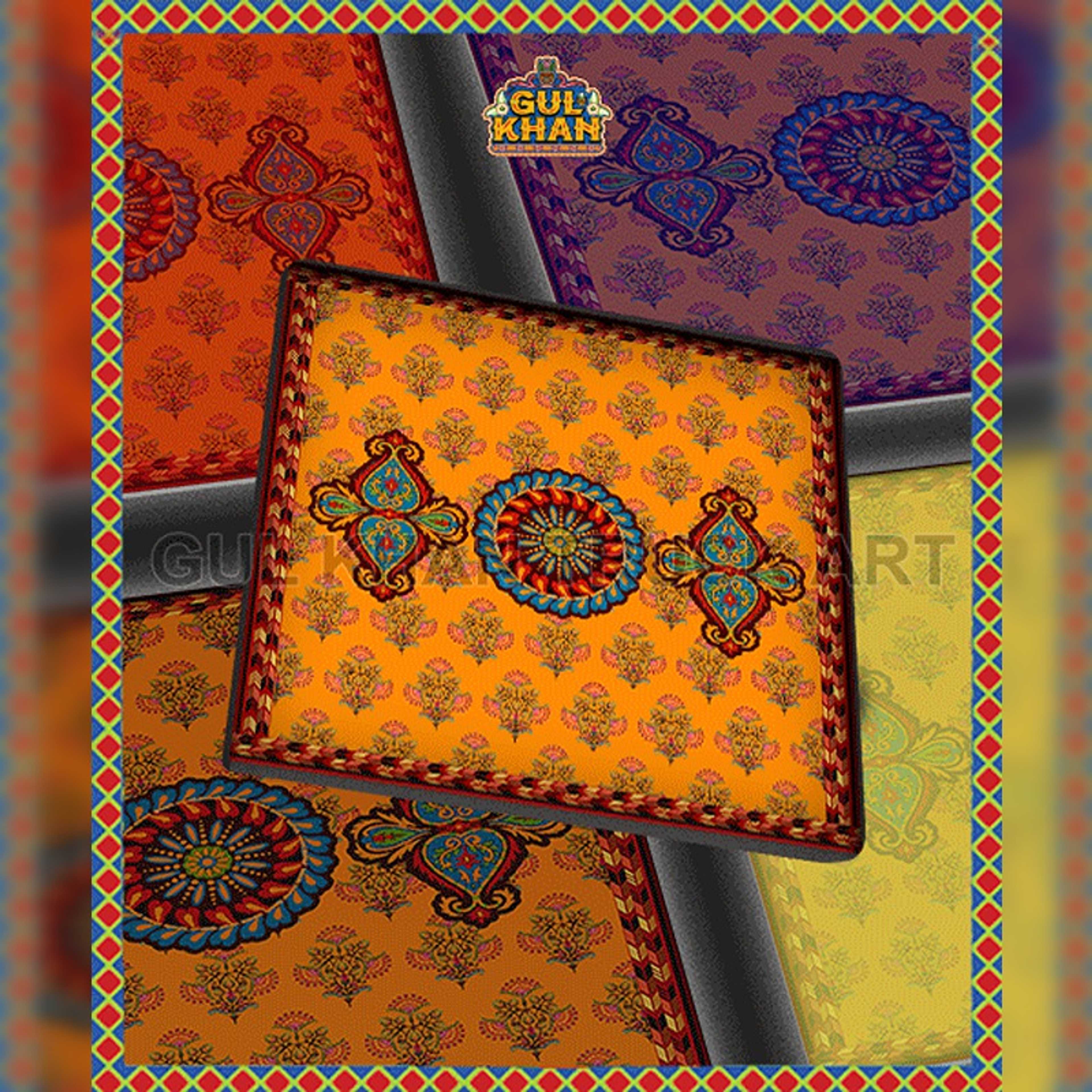 Red & Blue Motif  Printed  Coaster Design - Product Main Image