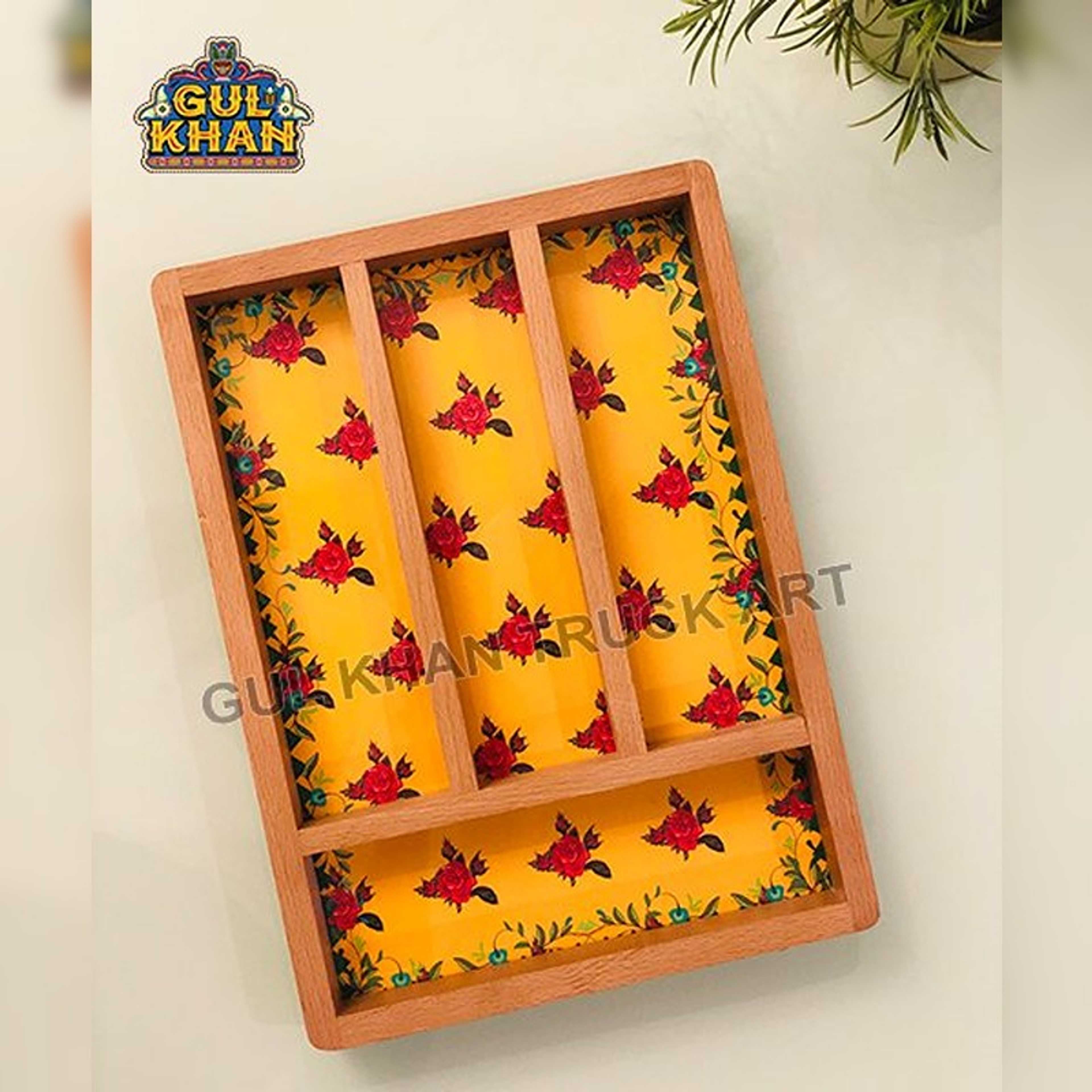 Cutlery Tray with Wooden Borders (Digital Print) 101 - Product Main Image