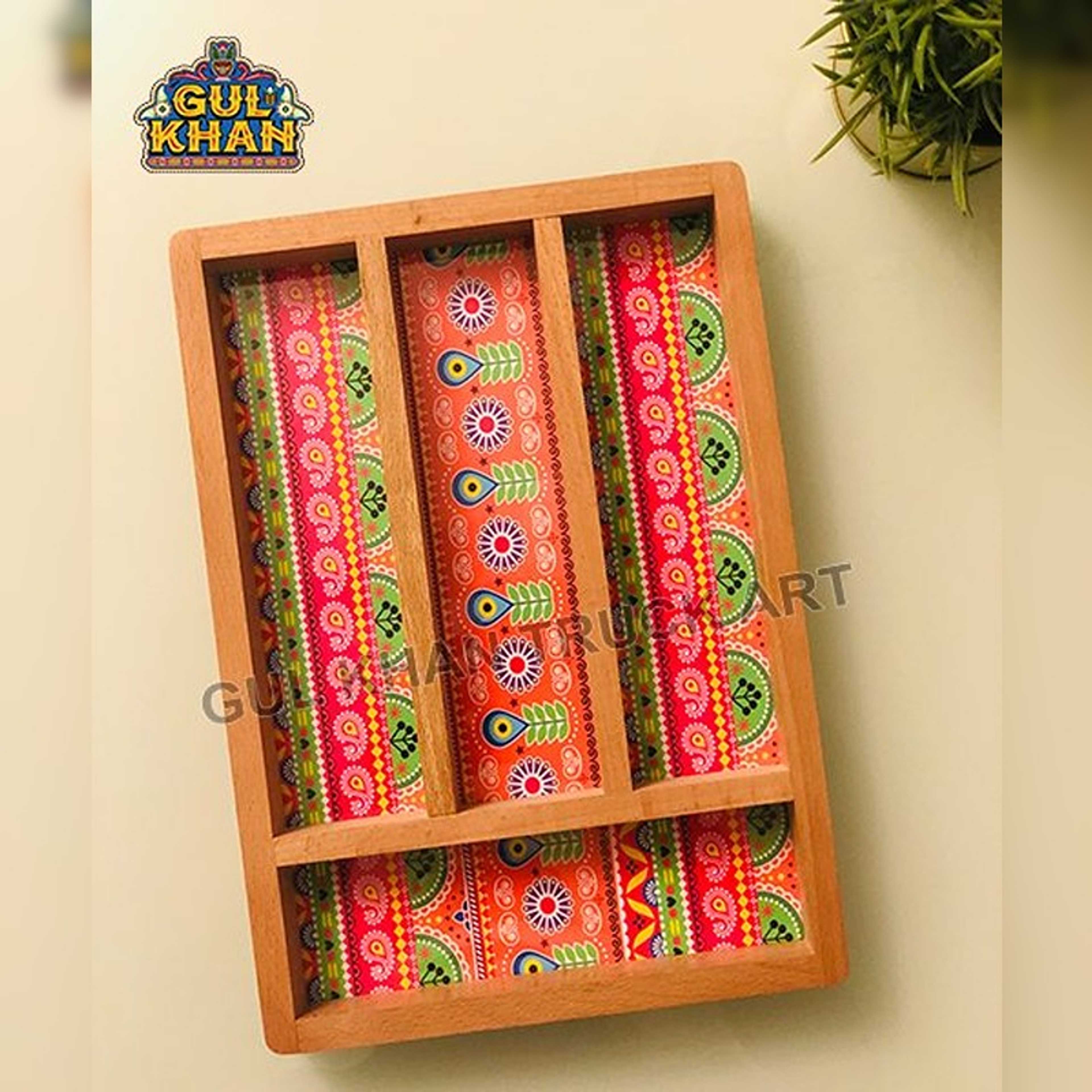 Cutlery Tray with Wooden Borders (Digital Print) 102 - Product Main Image