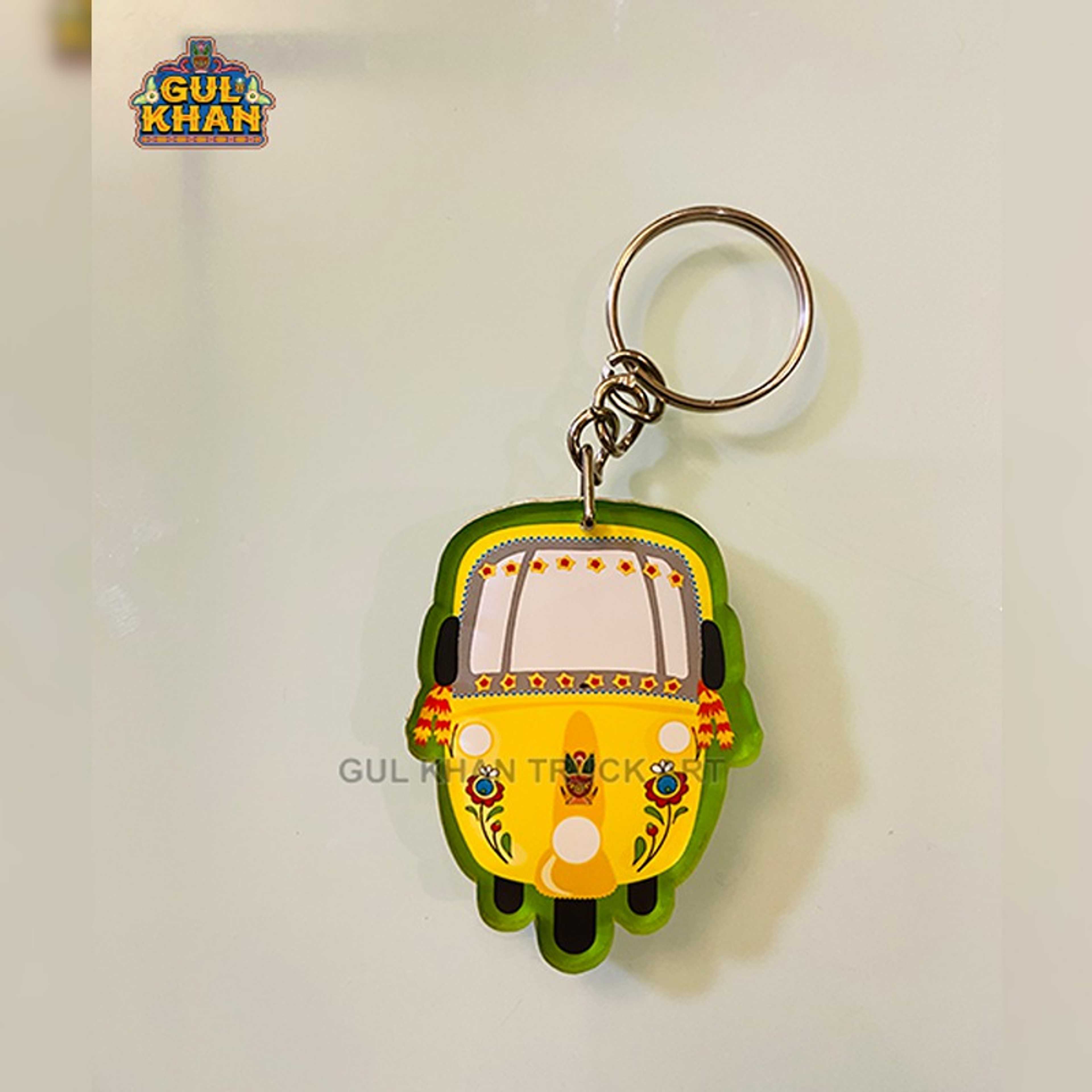 Yellow Rickshaw Premium Acrylic Key Chain (Dual side print) - Product Main Image