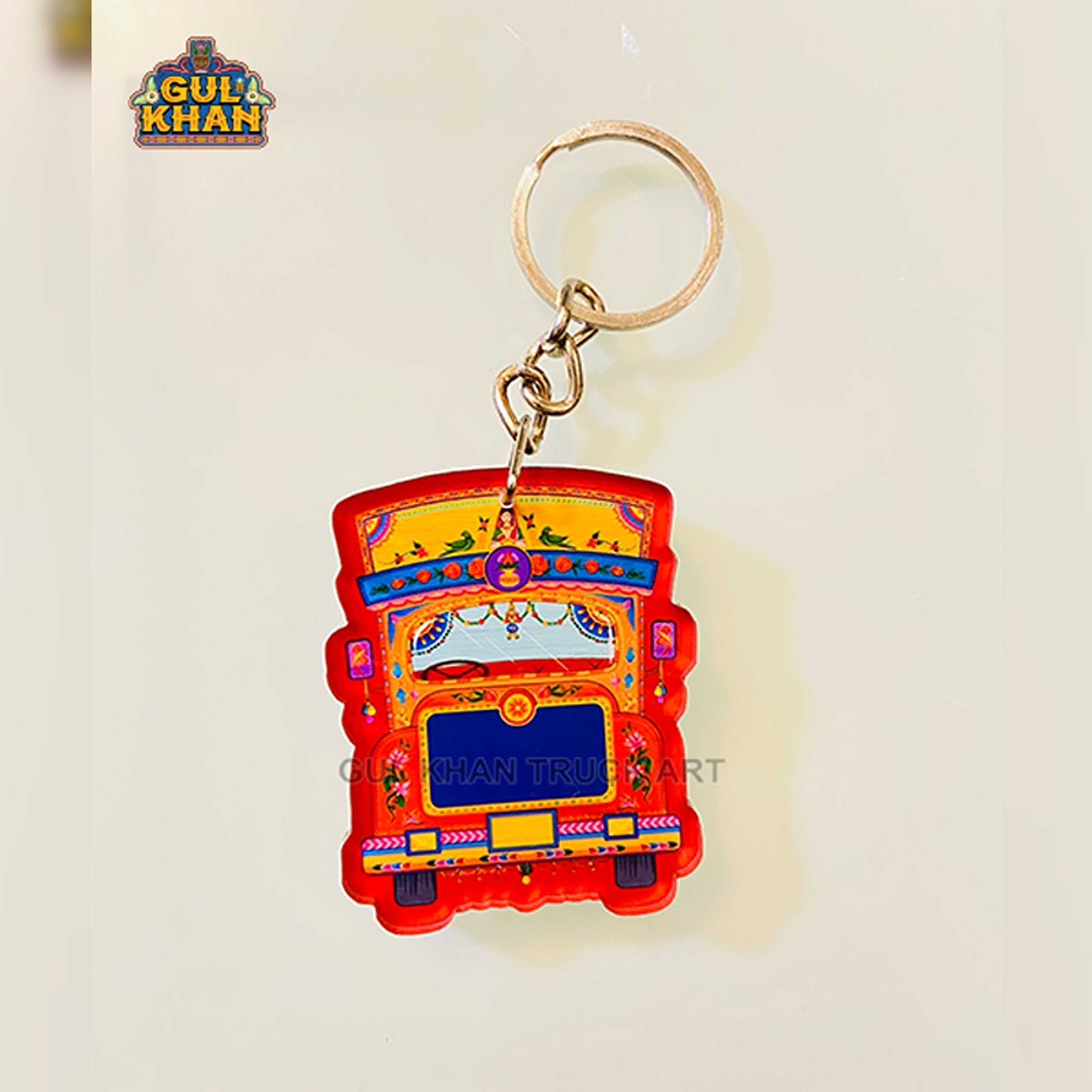 Red Truck Premium Acrylic Key Chain (Dual side print) - Product Main Image