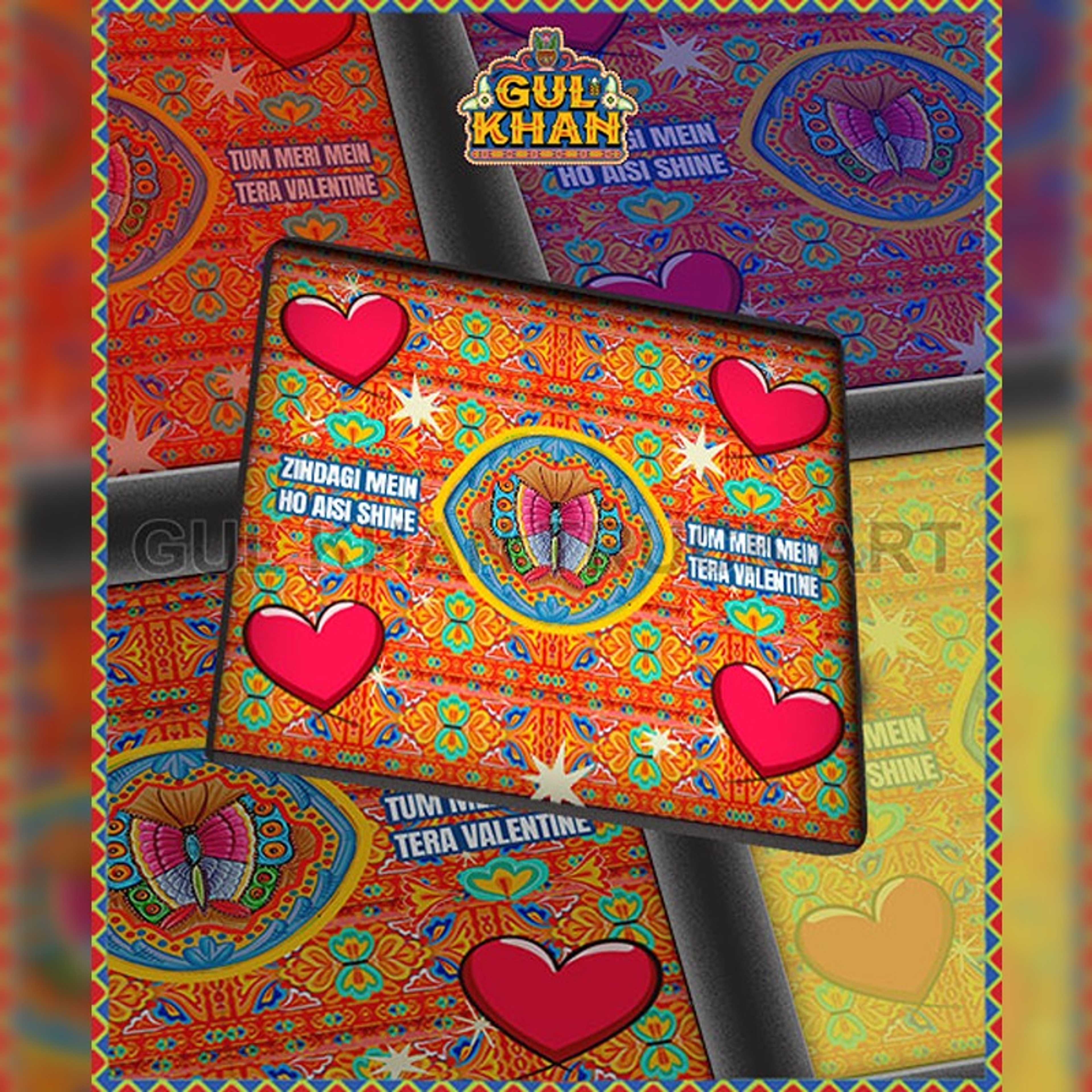 Heart & Butterfly Printed Coaster Design - Product Main Image