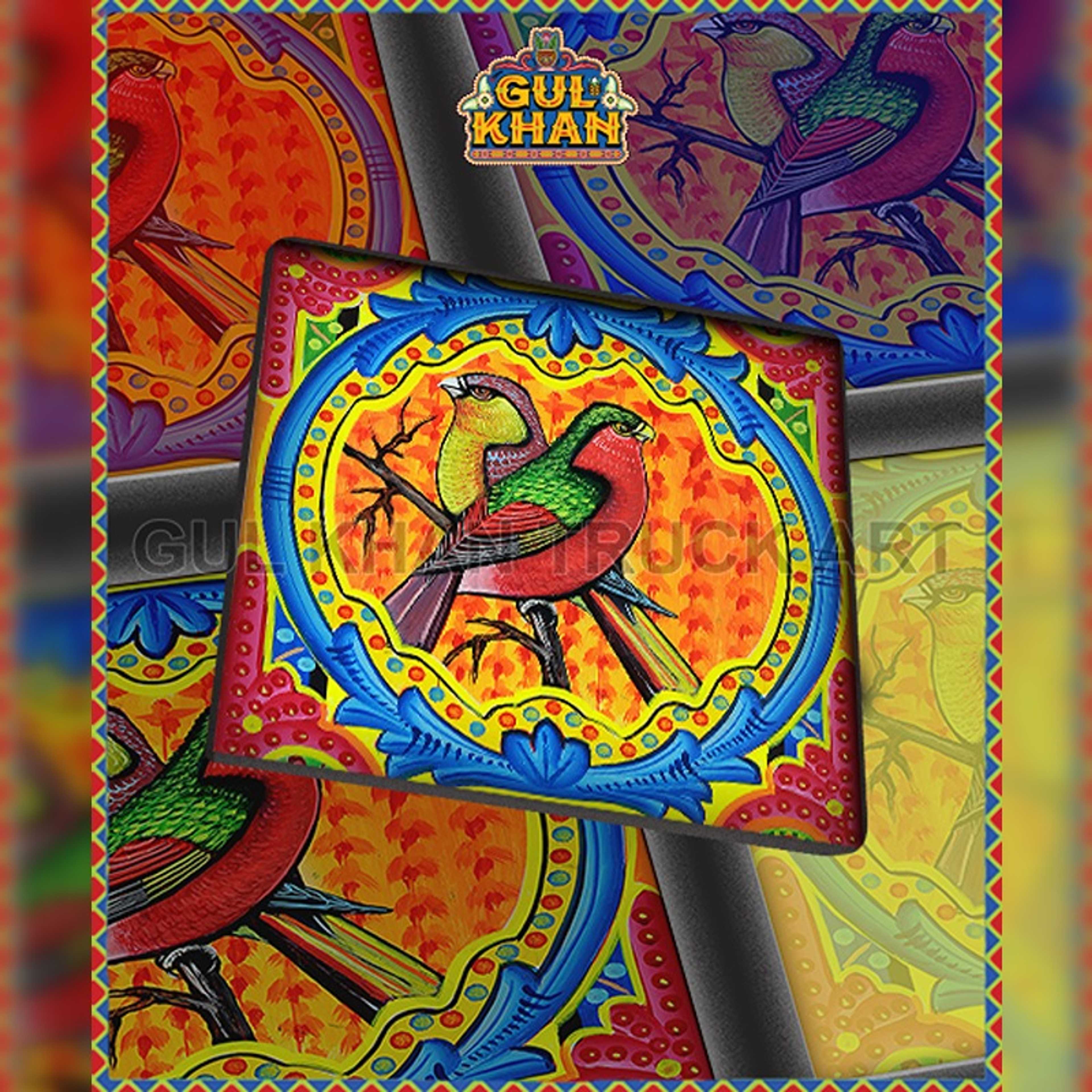 Red & Yellow Birds Printed Coaster Design - Product Main Image