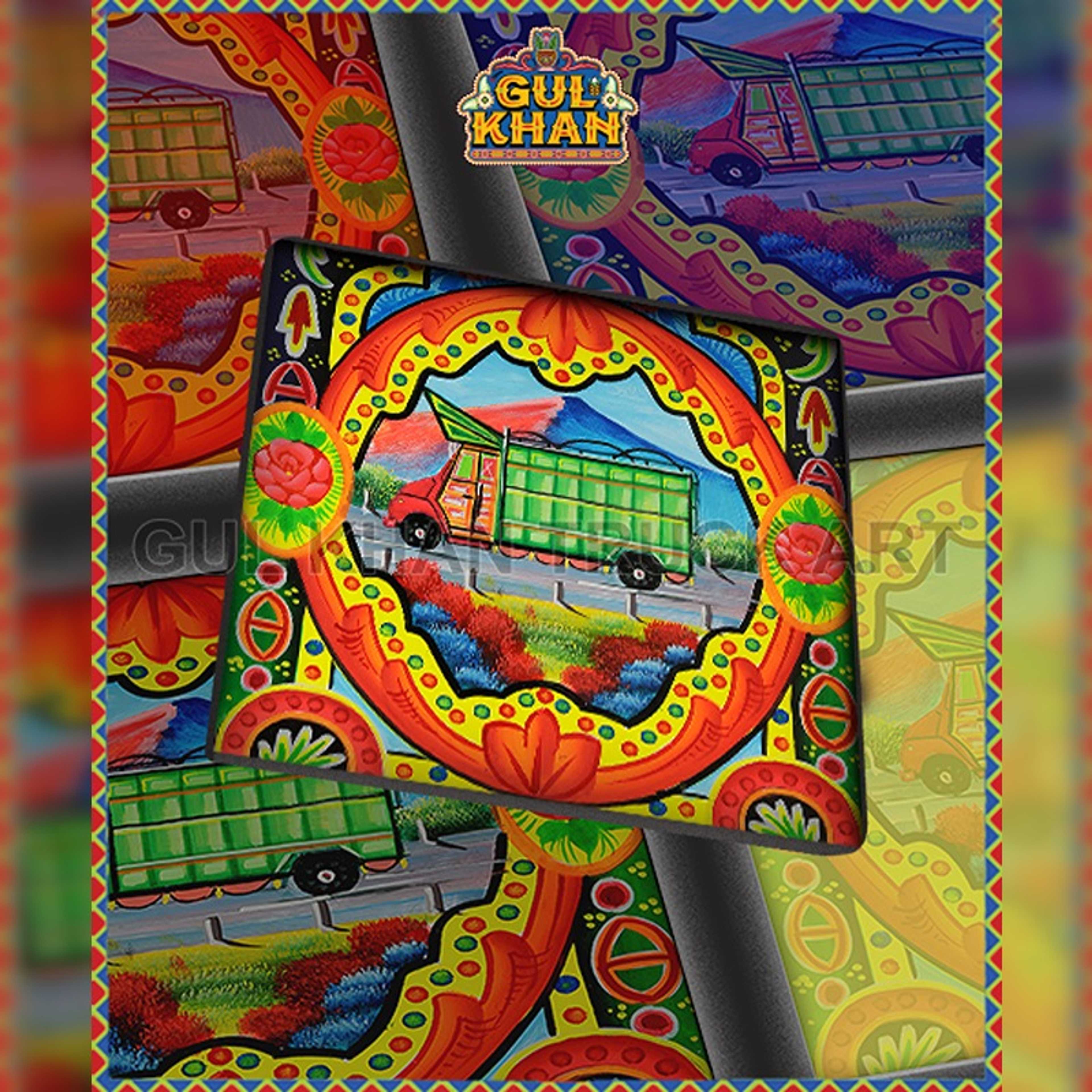 Green Truck Printed Coaster Design - Product Main Image