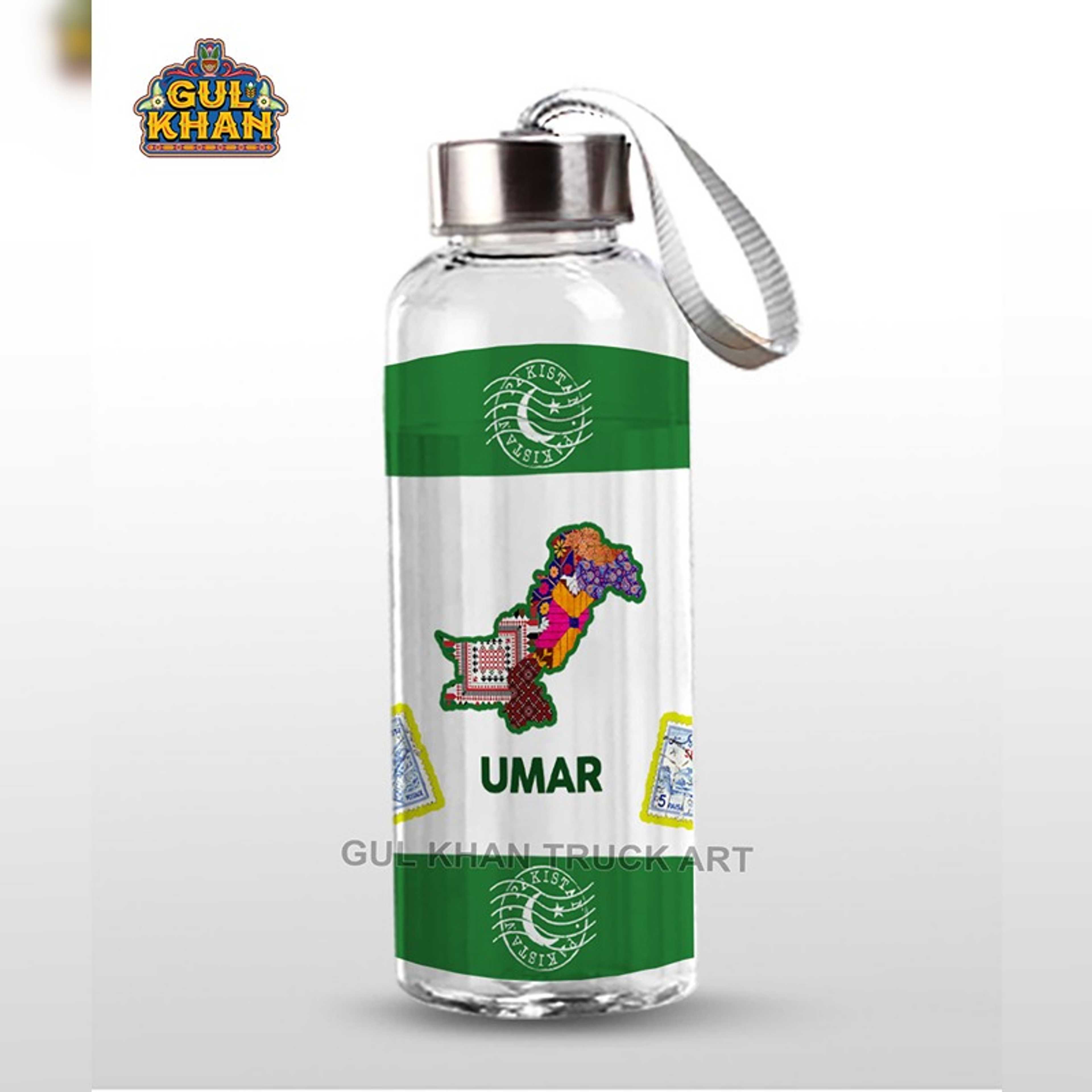 Printed Glass Bottle Customized Pakistan Map Design - Product Main Image