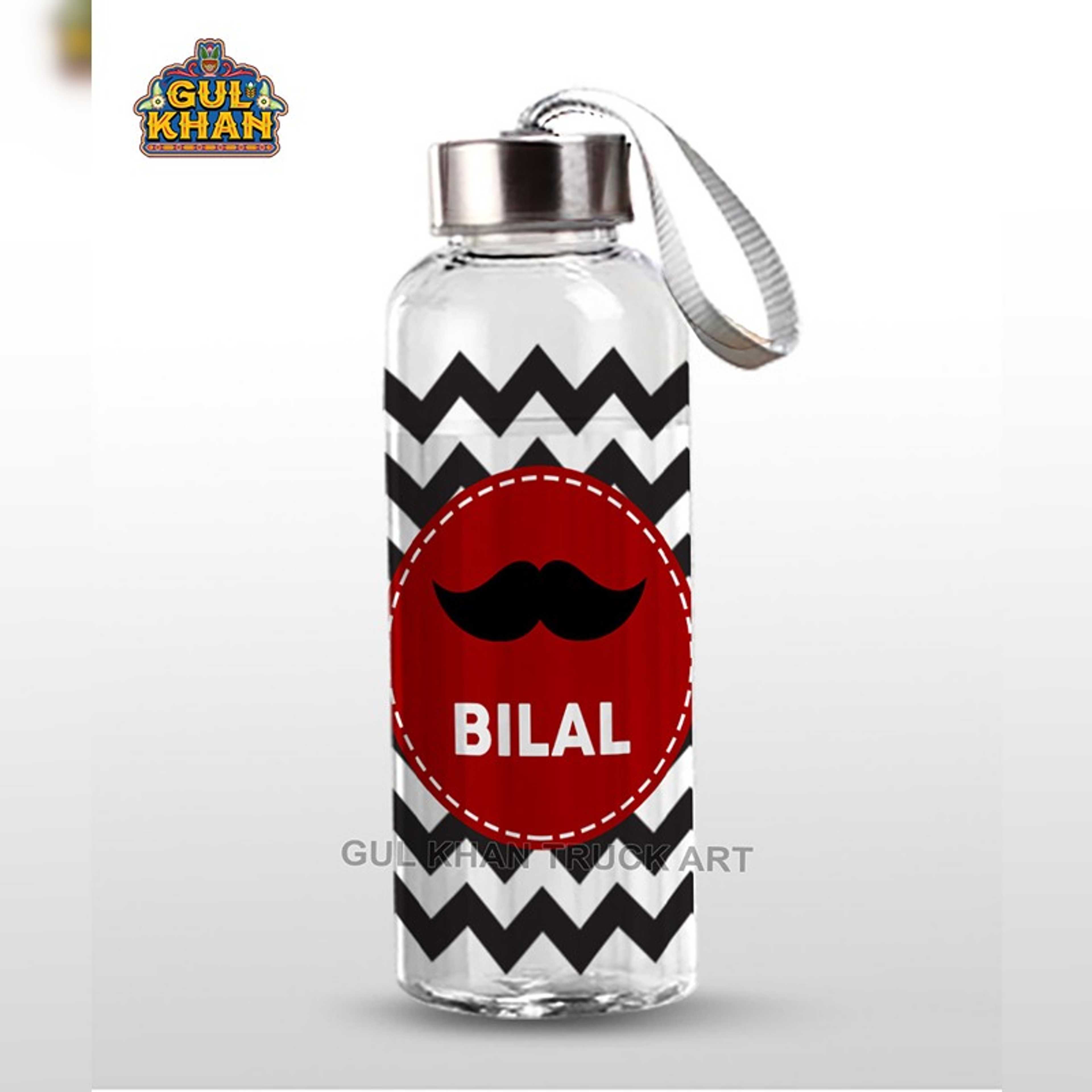 Printed Glass Bottle Customized Moustache Design - Product Main Image