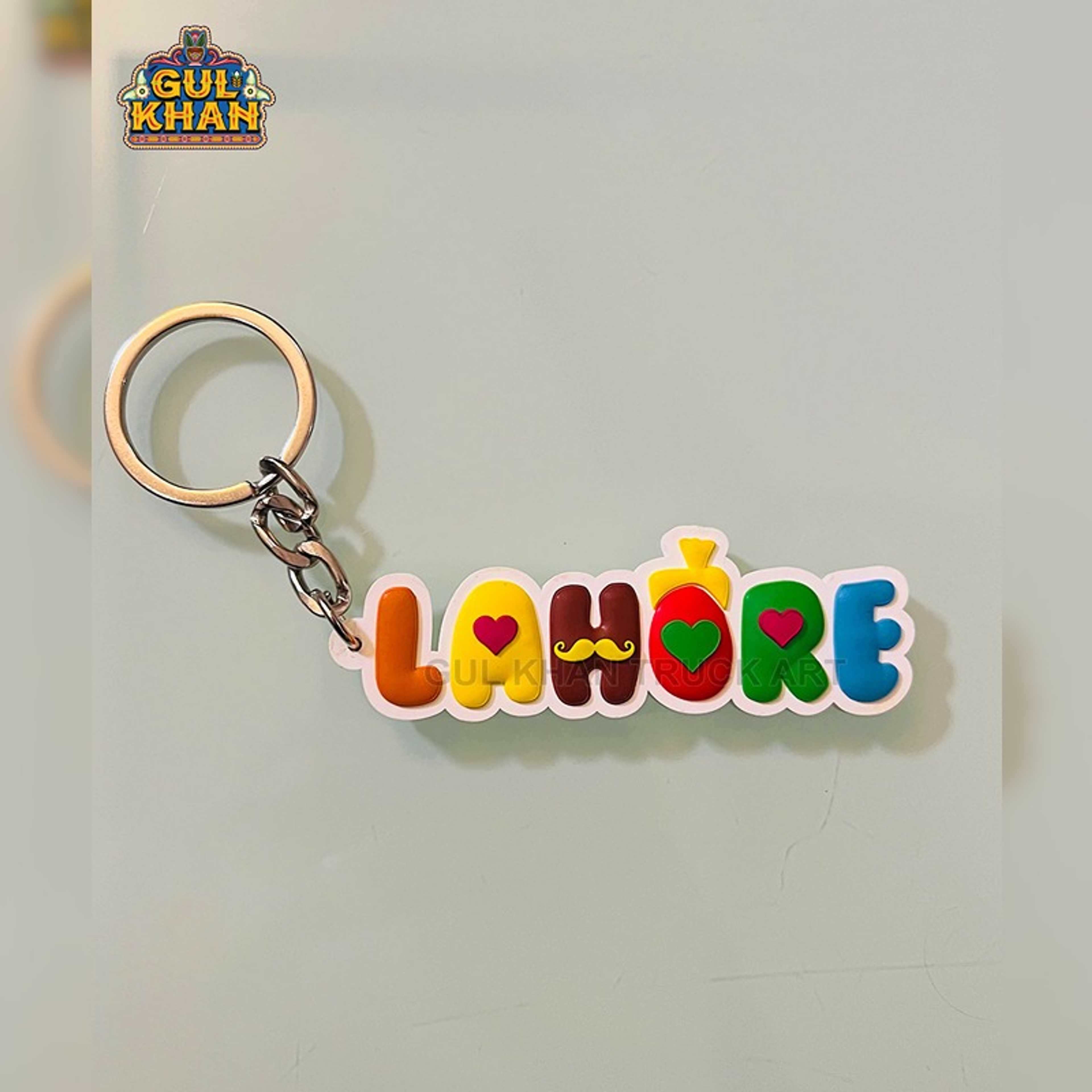 Lahore Premium Rubber Key Chain - White - Product Main Image