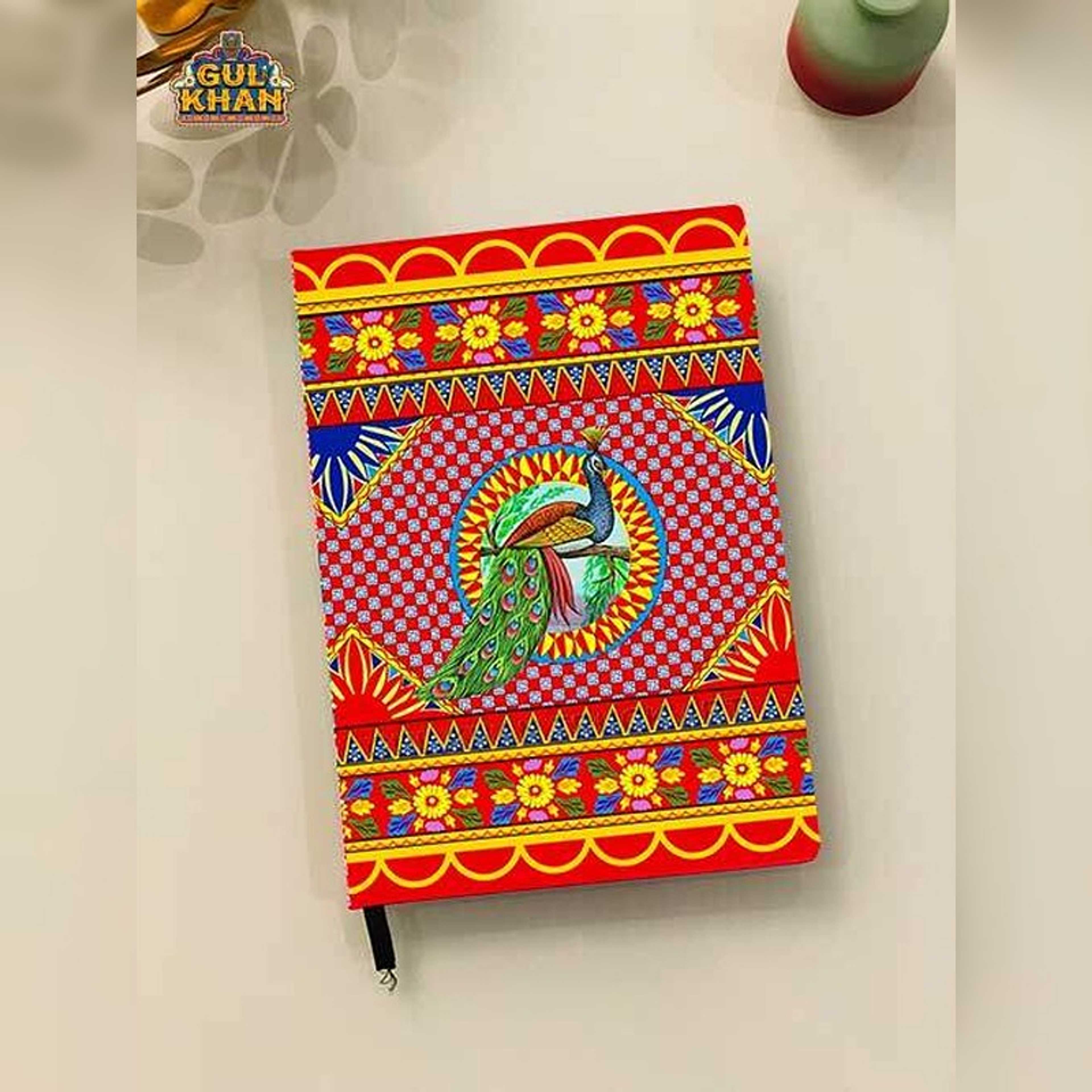 Peacock Printed Truck Art  Hardcover Notebook Design - Product Main Image