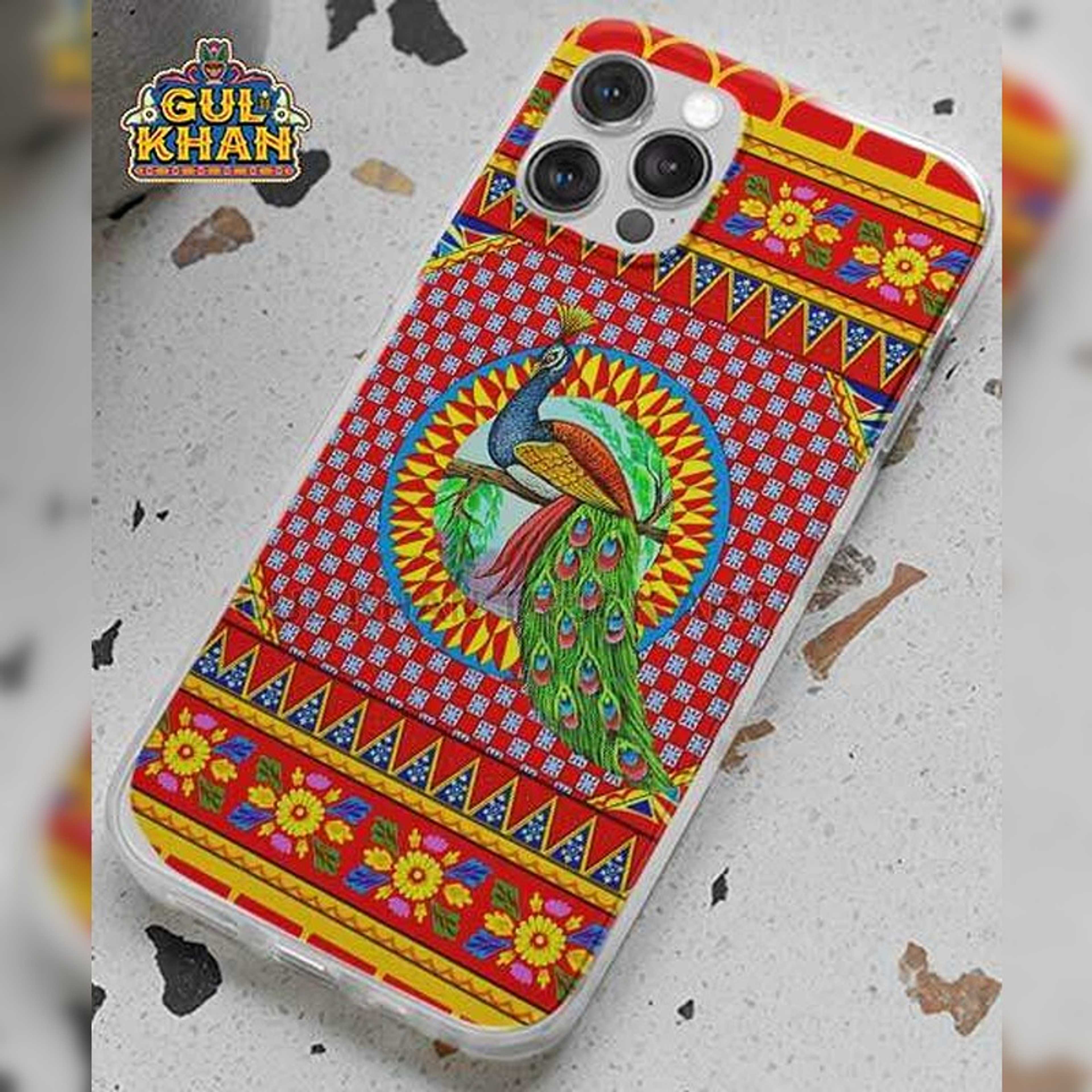 Peacock Printed Truck Art Mobile Cover Design - Product Main Image