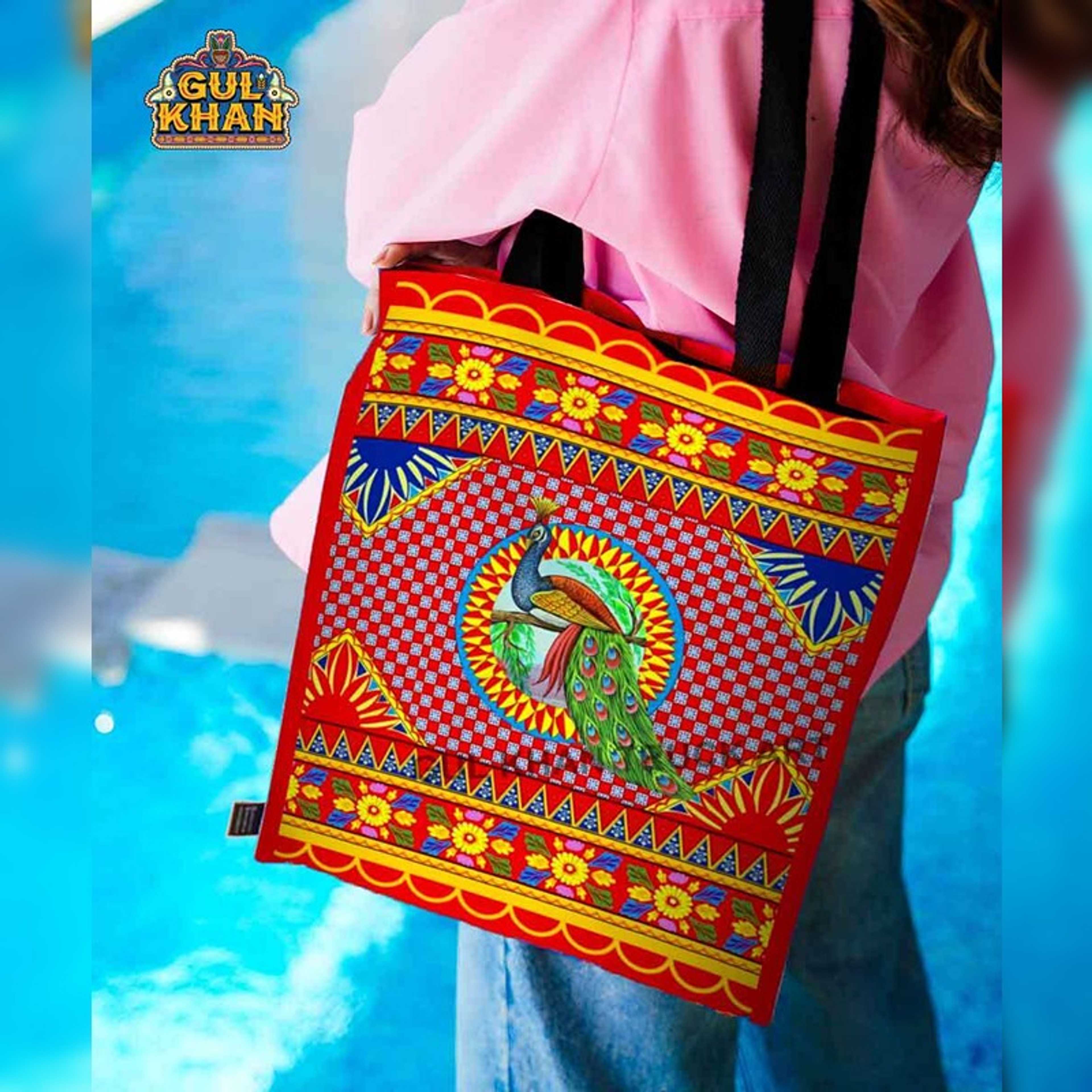 Peacock  Printed Truck Art Tote Bag - Product Main Image