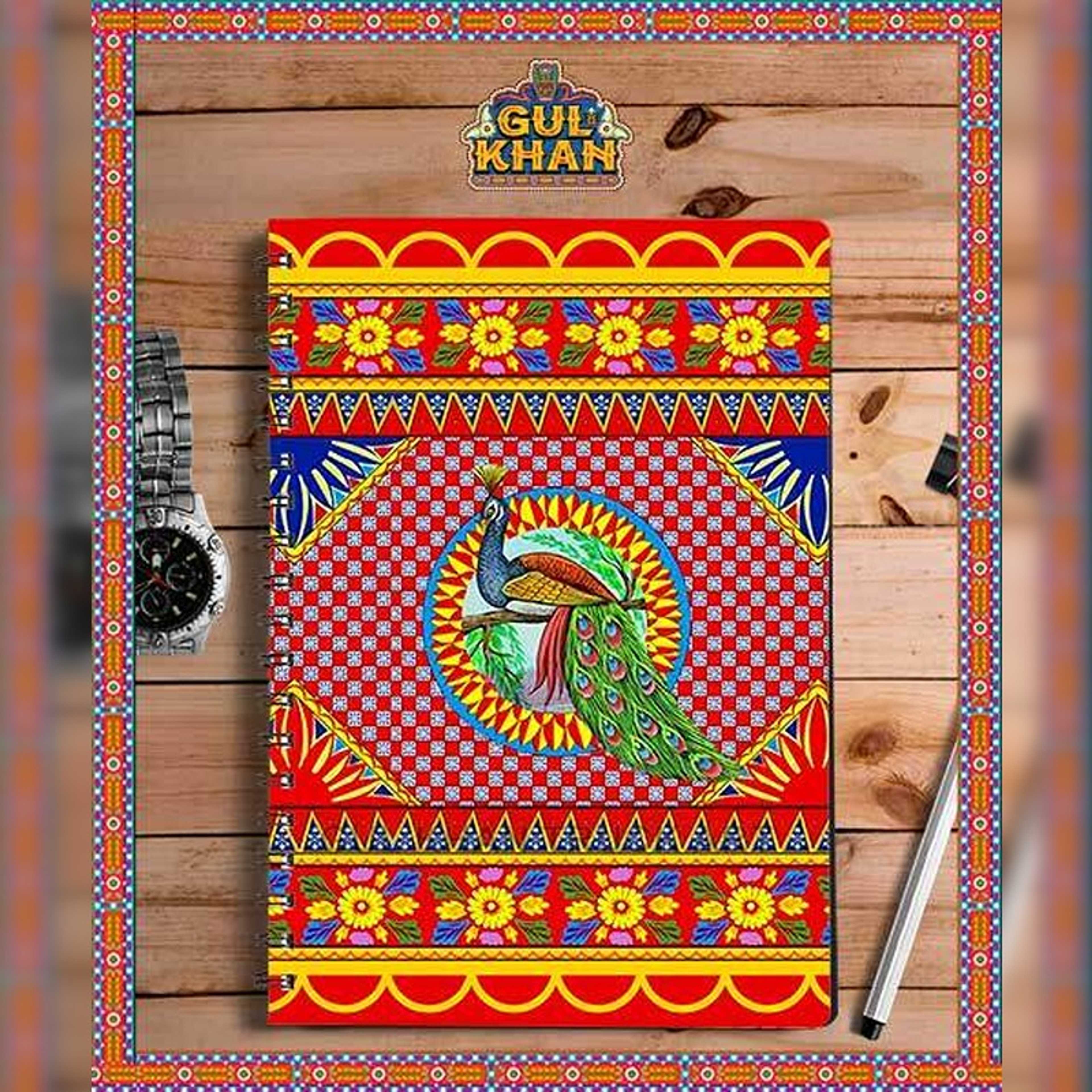 Peacock Printed Truck Art  Notebook Design - Product Main Image