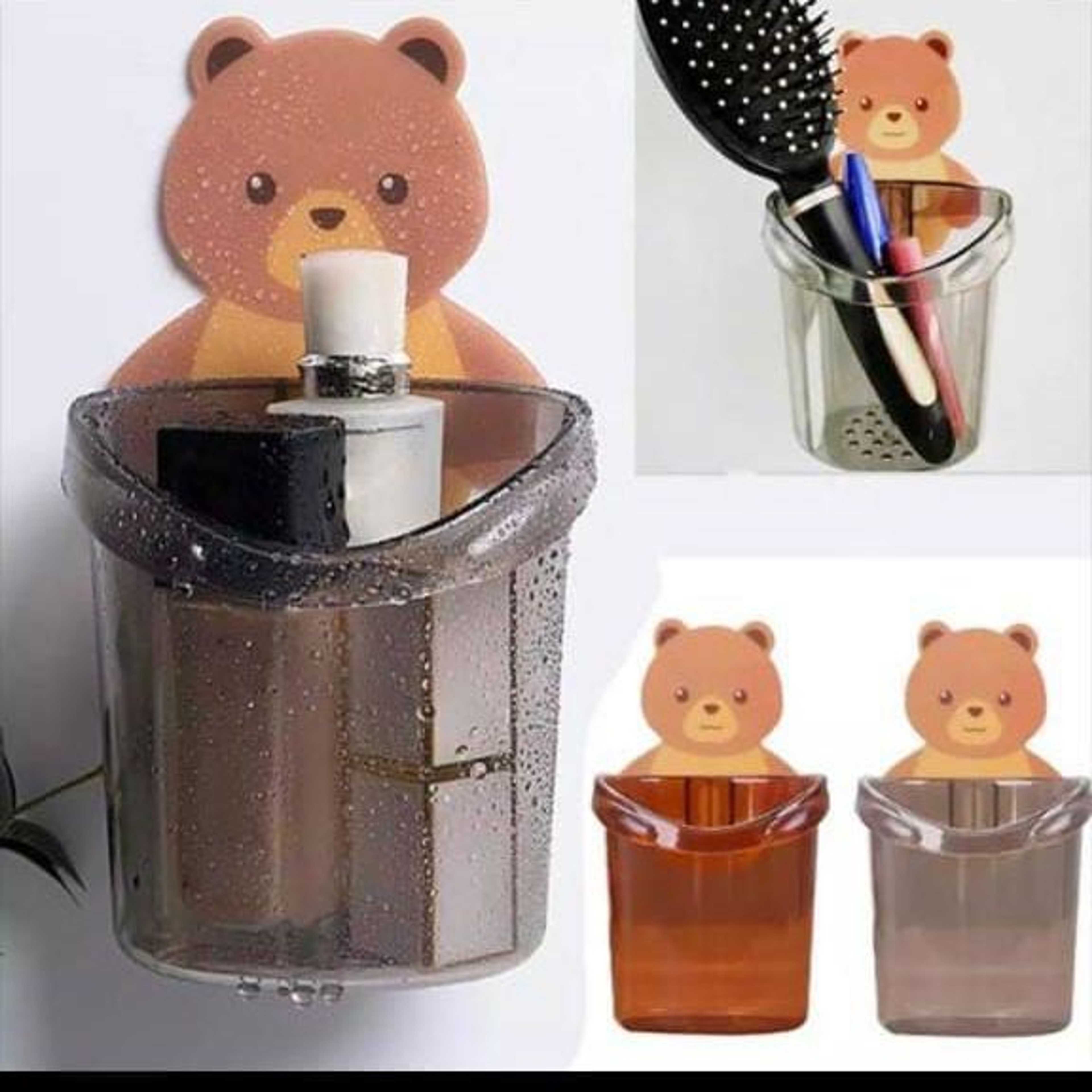 Toothbrush Holder Cute Bear Storage Rack Bathroom Accessories Set Toothpaste Holder Tooth Brush Stand Shelf Bath Accessories?Tooth Brush Holder Bathroom Organizer