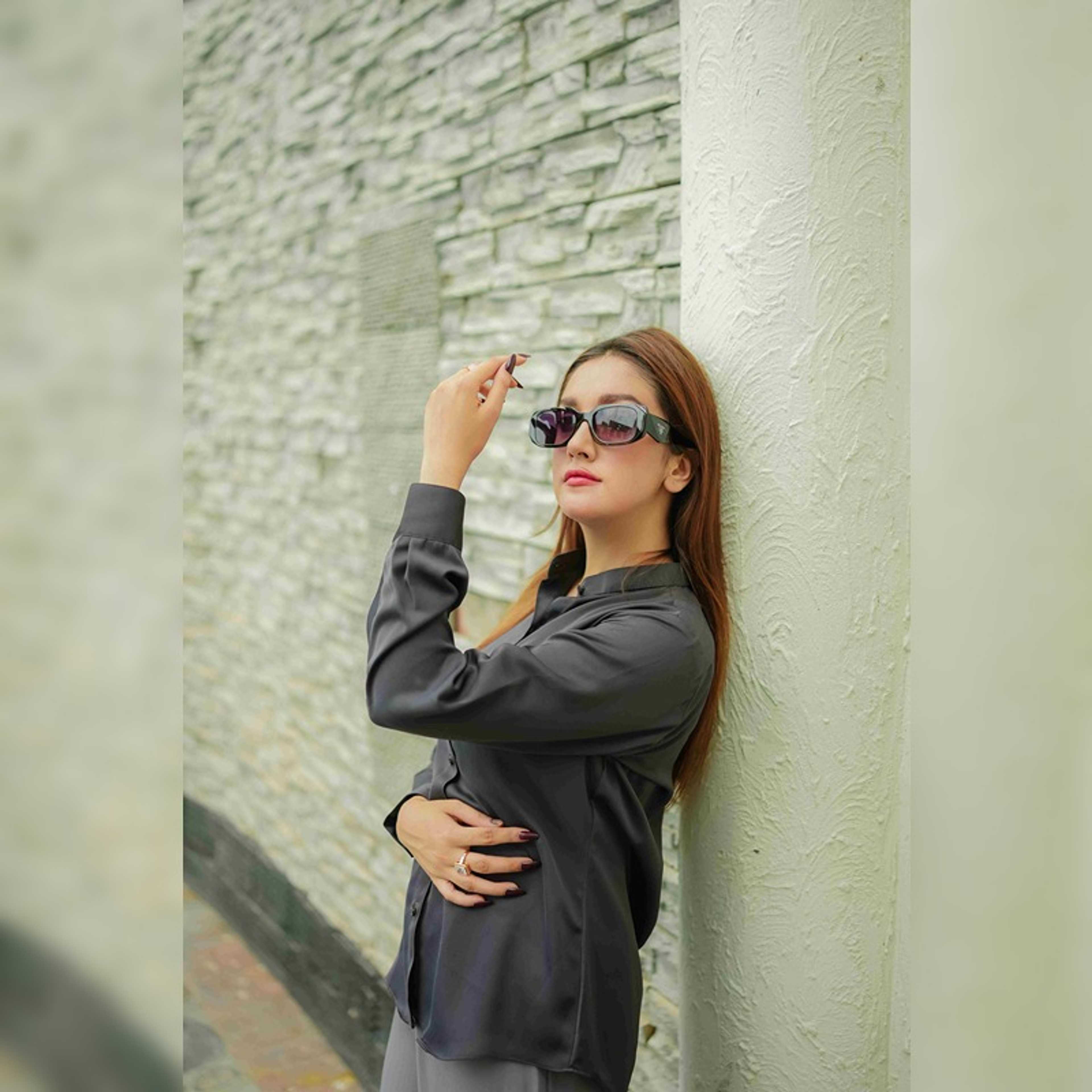 Button down Silk shirt - Grey - Product Main Image