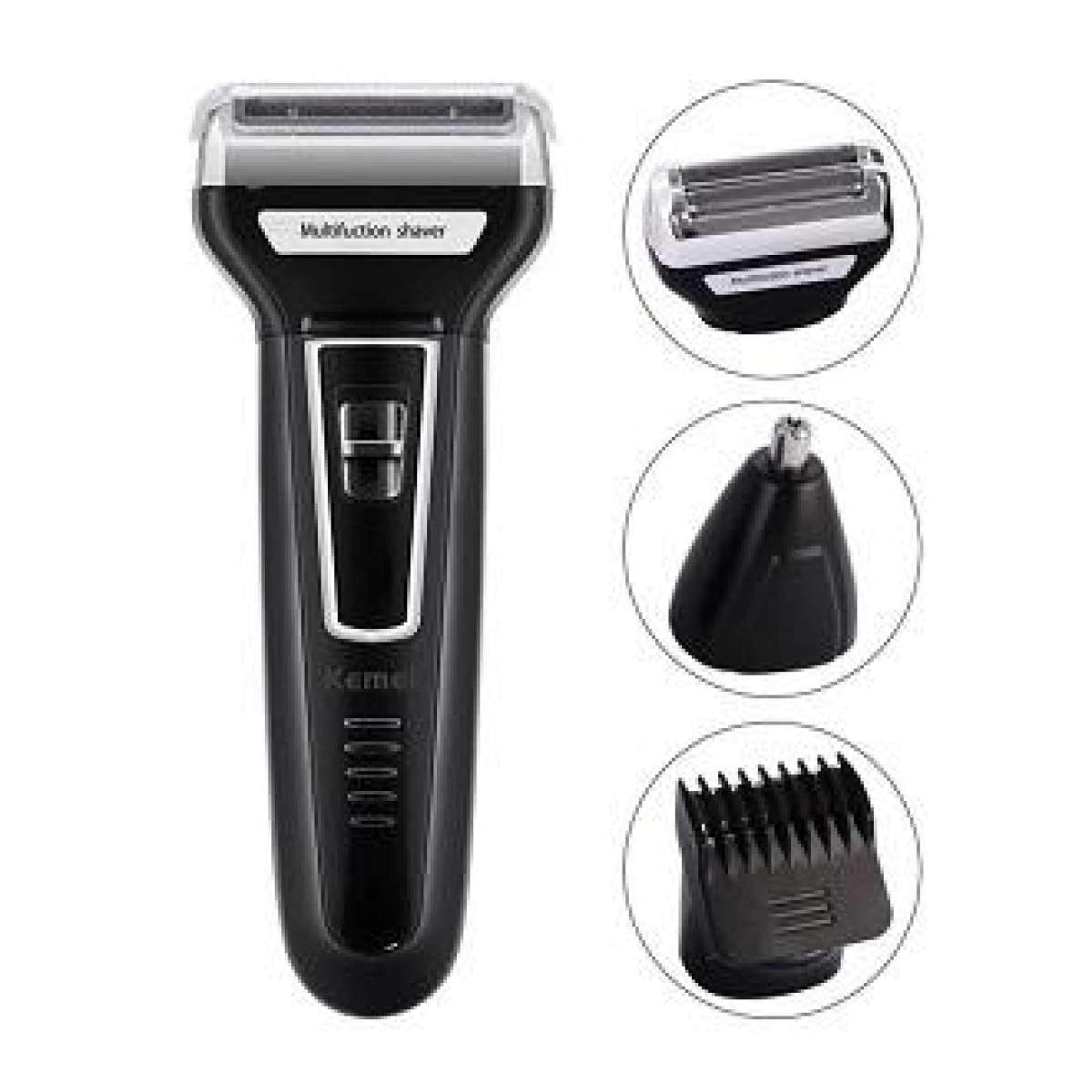 Kemei KM-6558 3 in 1 Electric Shaver Nose Hair Trimmer Double-blades Beard Trimmer Shaving Machine Men Razor Device