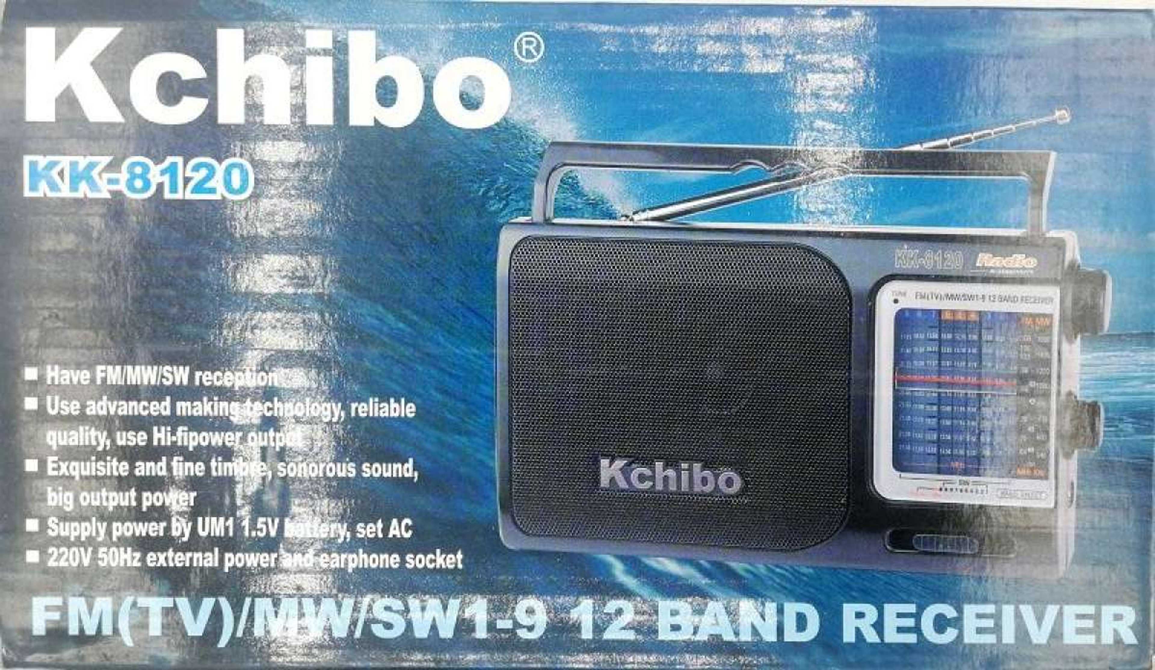 Kchibo Portable 12 Band World Receiver Radio FM (TV)/MW/SW1-9