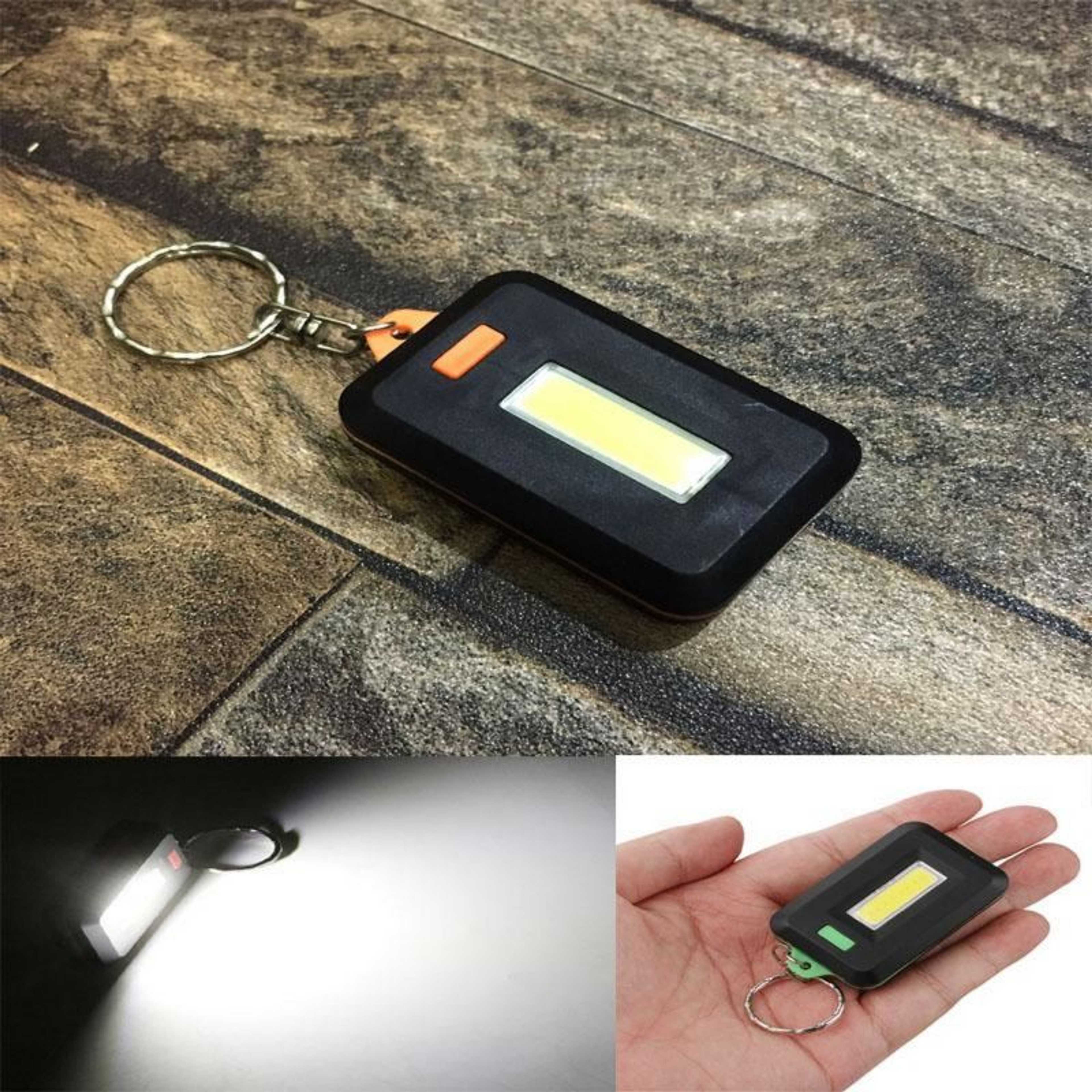 Mini COB LED Keychain Flashlight 3 Modes Key Chain Portable Keyring Light