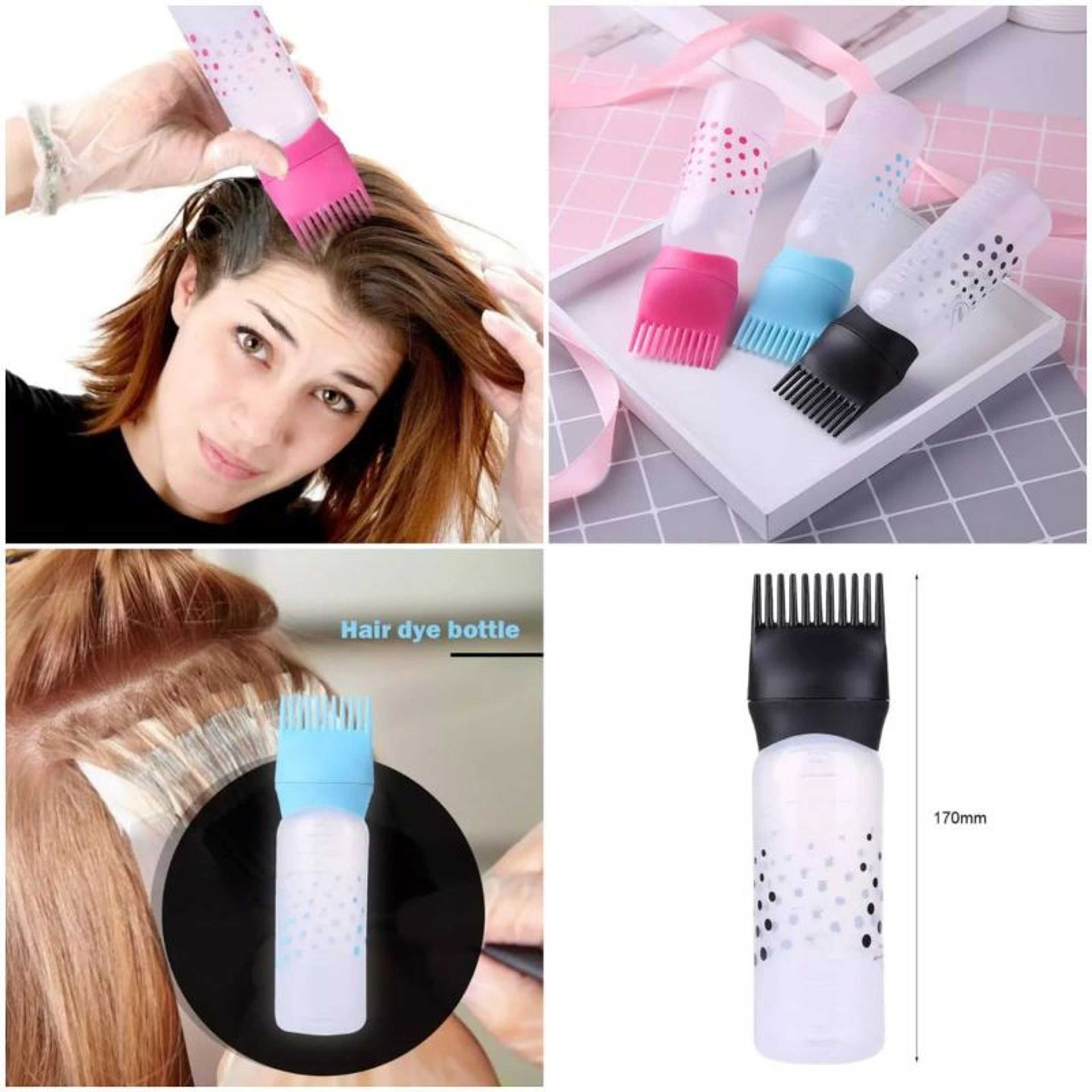 Hair Comb Applicator Bottle, Professional Graduated scale, Hair Coloring, Oiling, Dye and scalp treatment Bottle for Salon