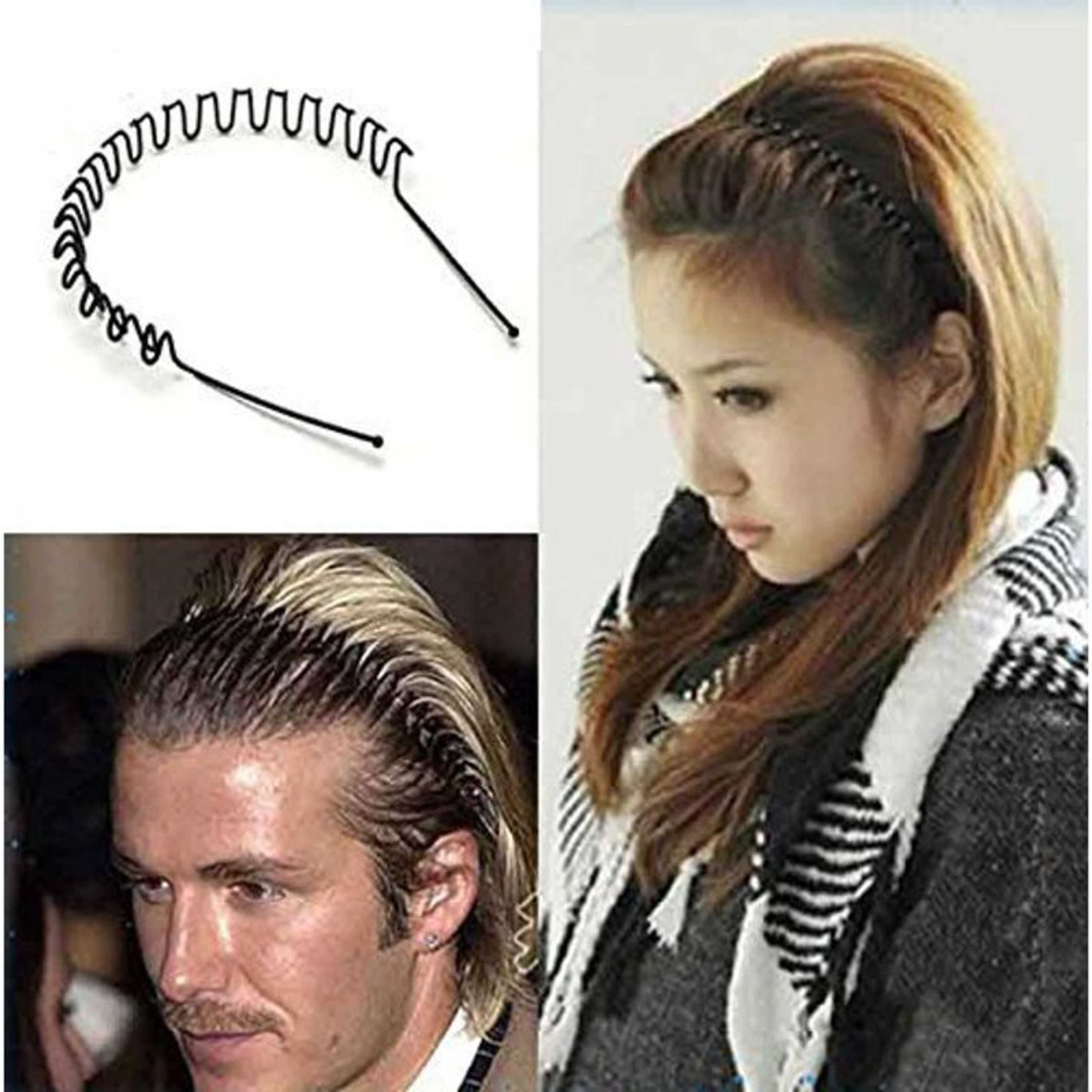 Daily Use Black Metal Hair Curler Hair Band for Men Women Tweak Zigzag Wave Hairband (Unisex)