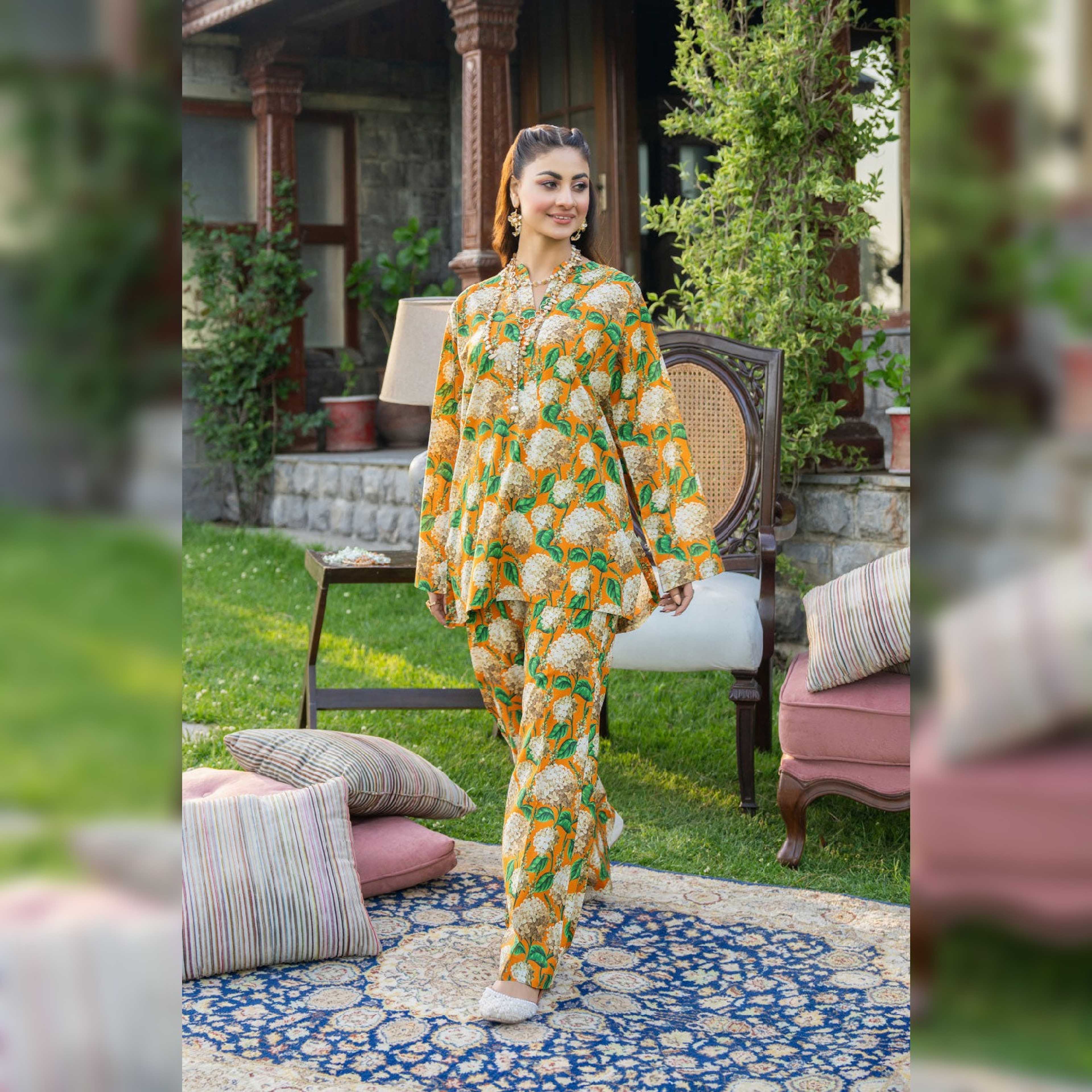 Ittehad 2PC Unstitched | Printed Lawn Shirt + Trouser