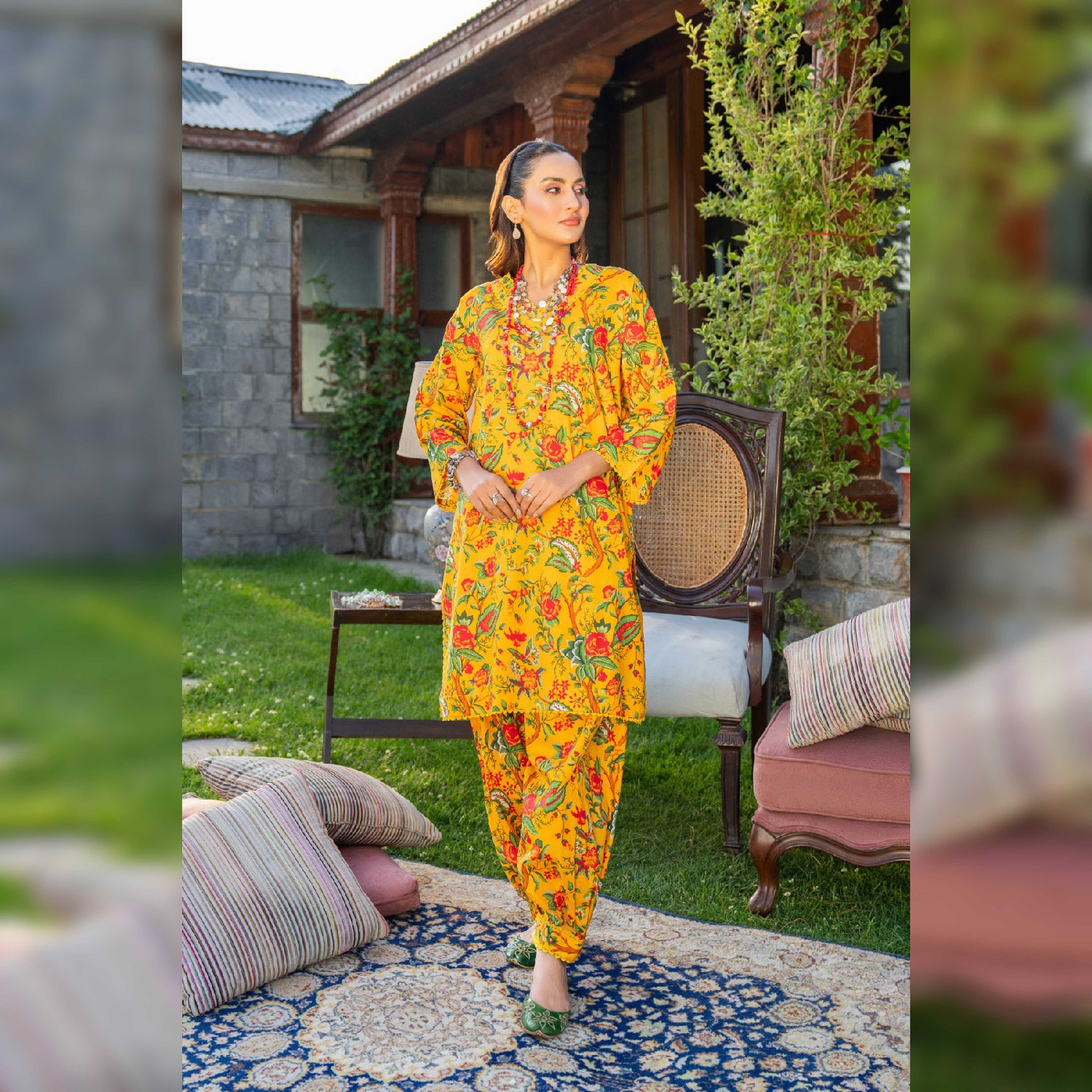 Ittehad 2PC Unstitched | Printed Lawn Shirt + Trouser