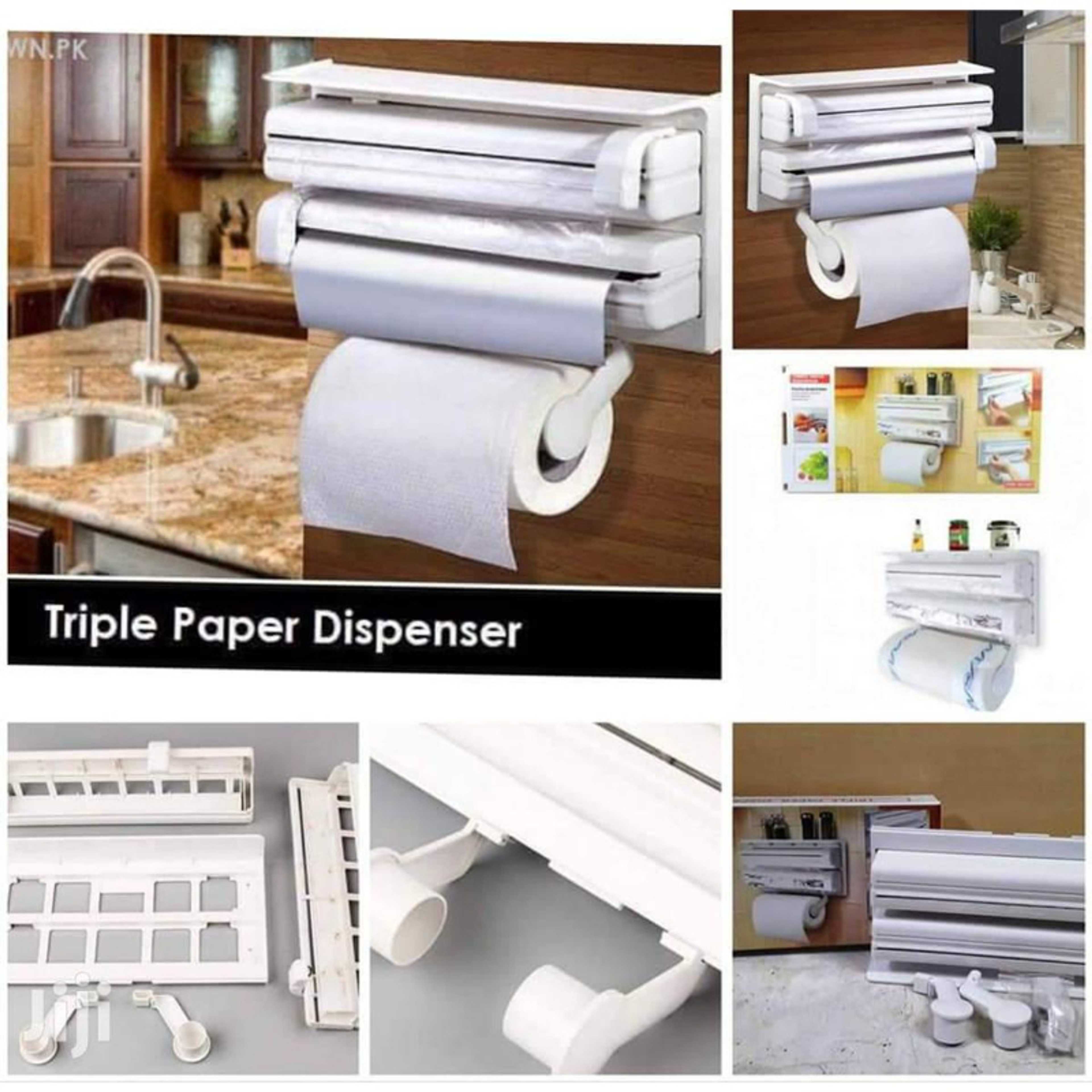 Wall mounted Tissue paper Dispenser -Triple paper Dispenser Towel Holder cling film