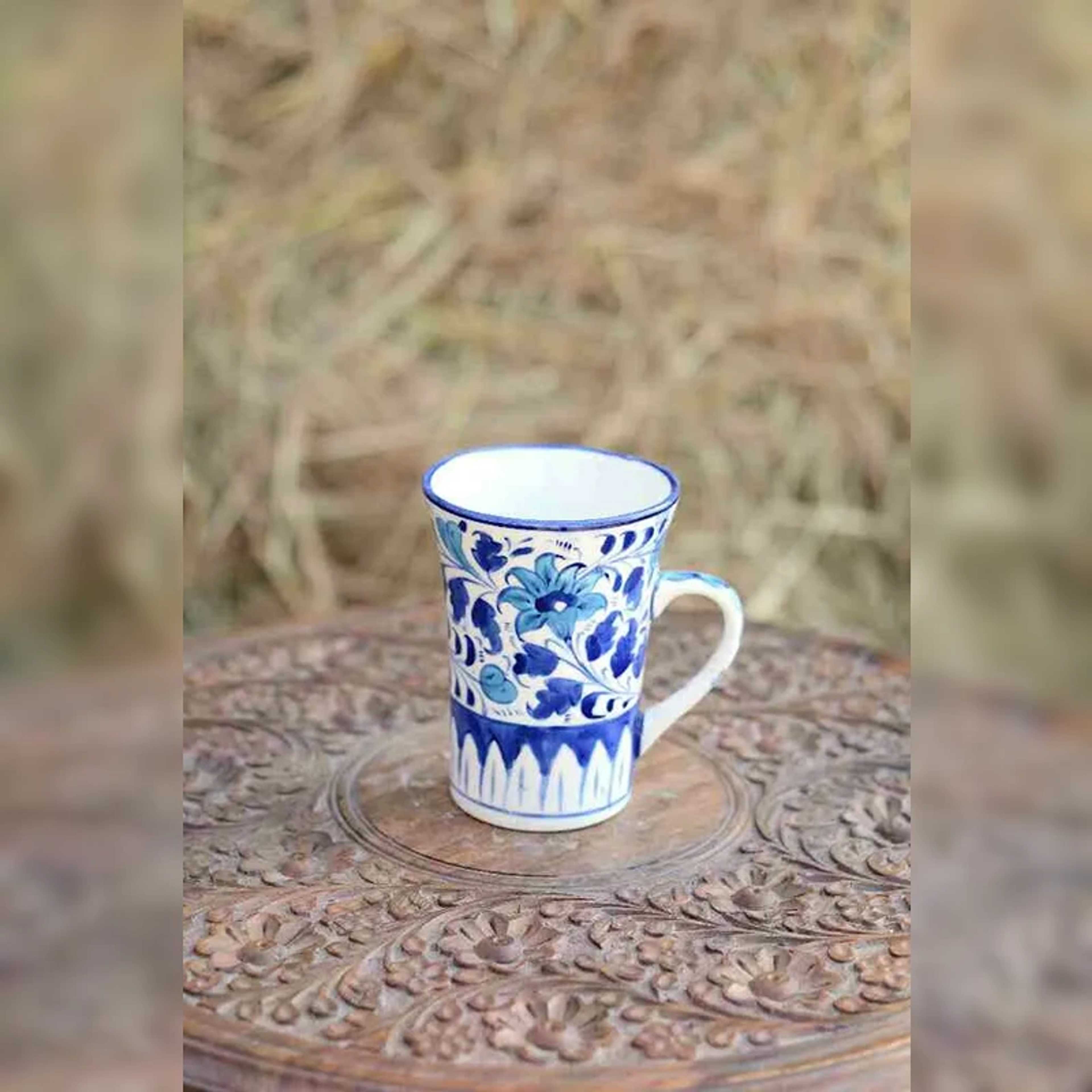 Handcrafted Blue Pottery Mug Multani Art – Unique Charm - Product Main Image