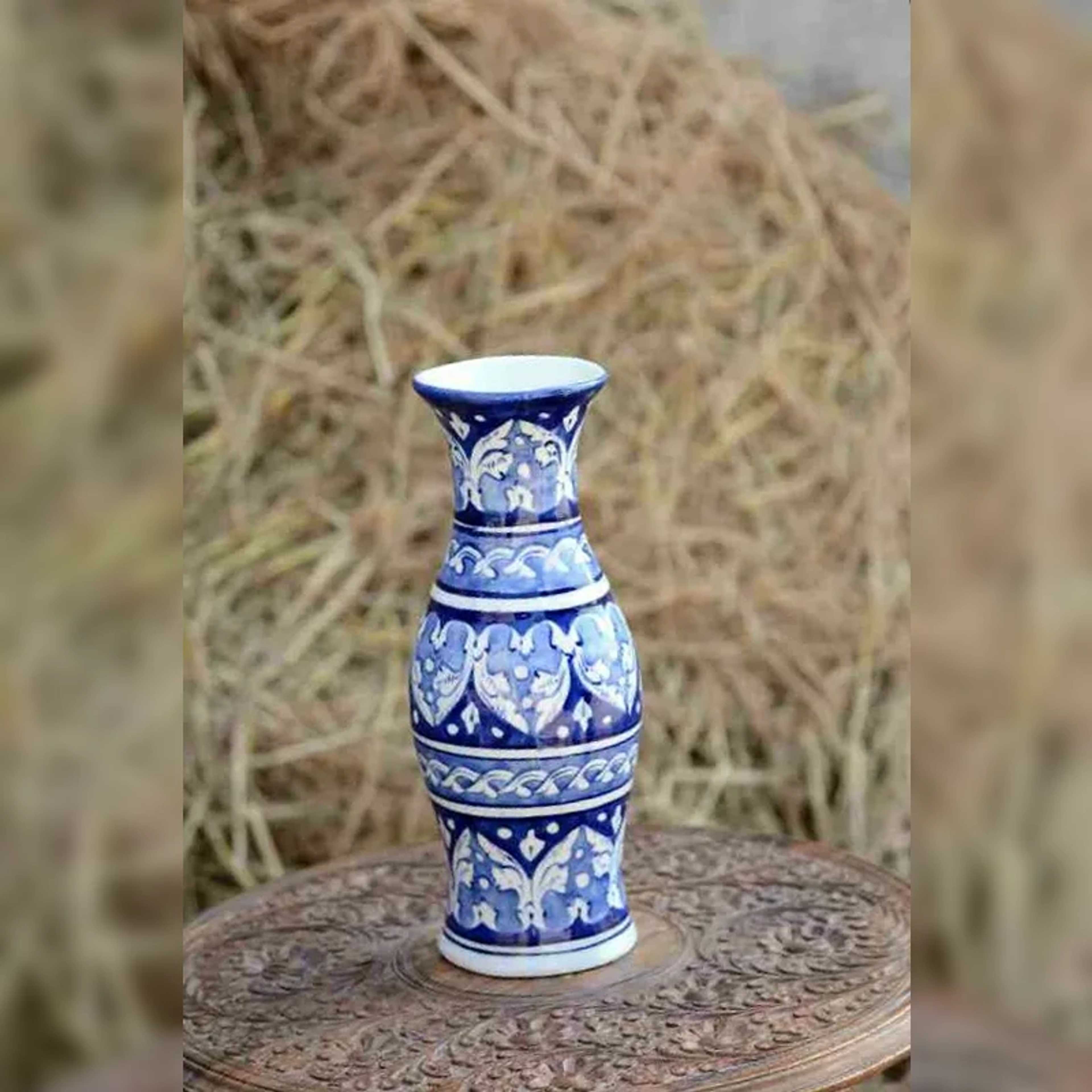 Ceramic Blue Pottery Vase Multani Art – Unique Decor - Product Main Image