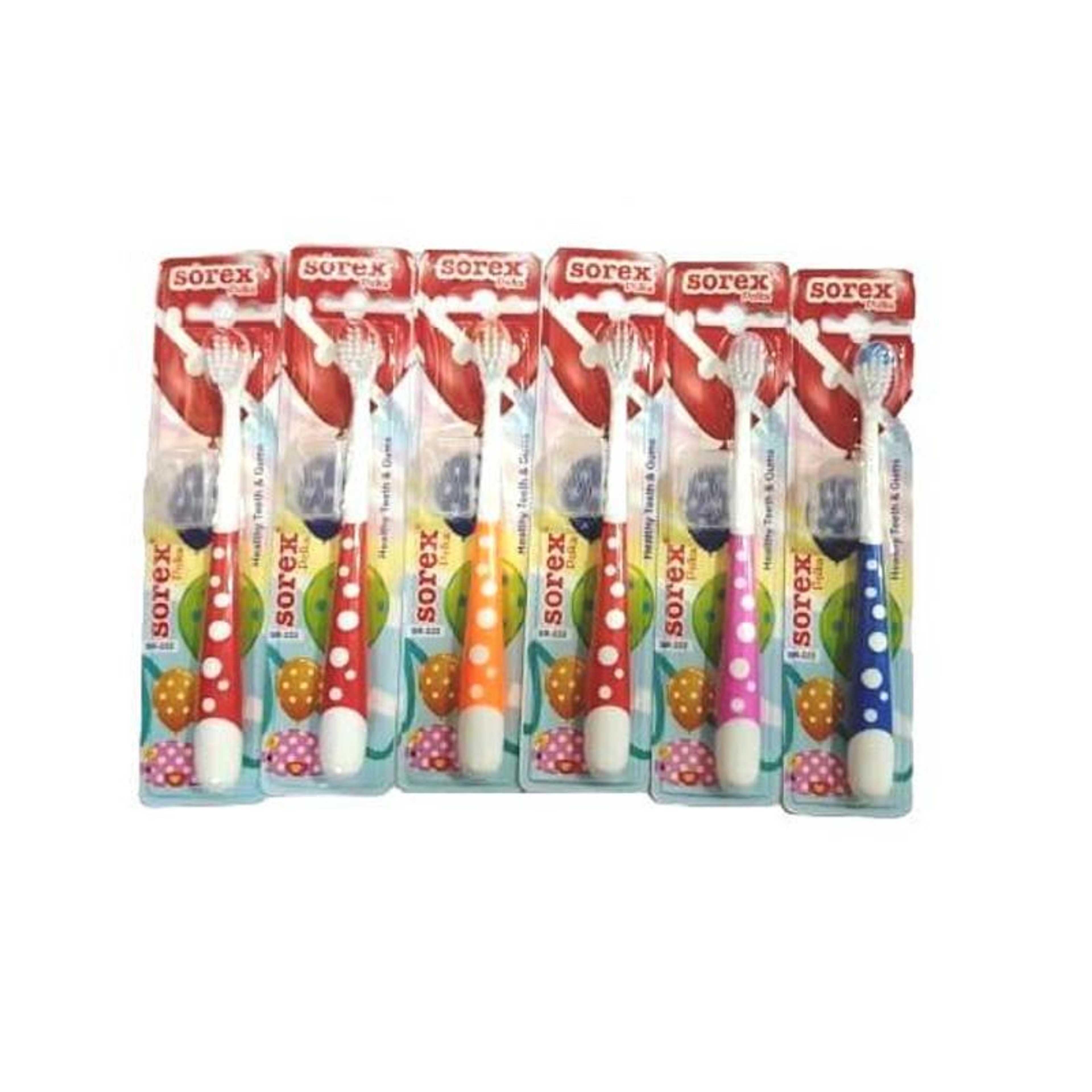 Soft Toothbrush for Kids Sorex Polka - Pack of 6