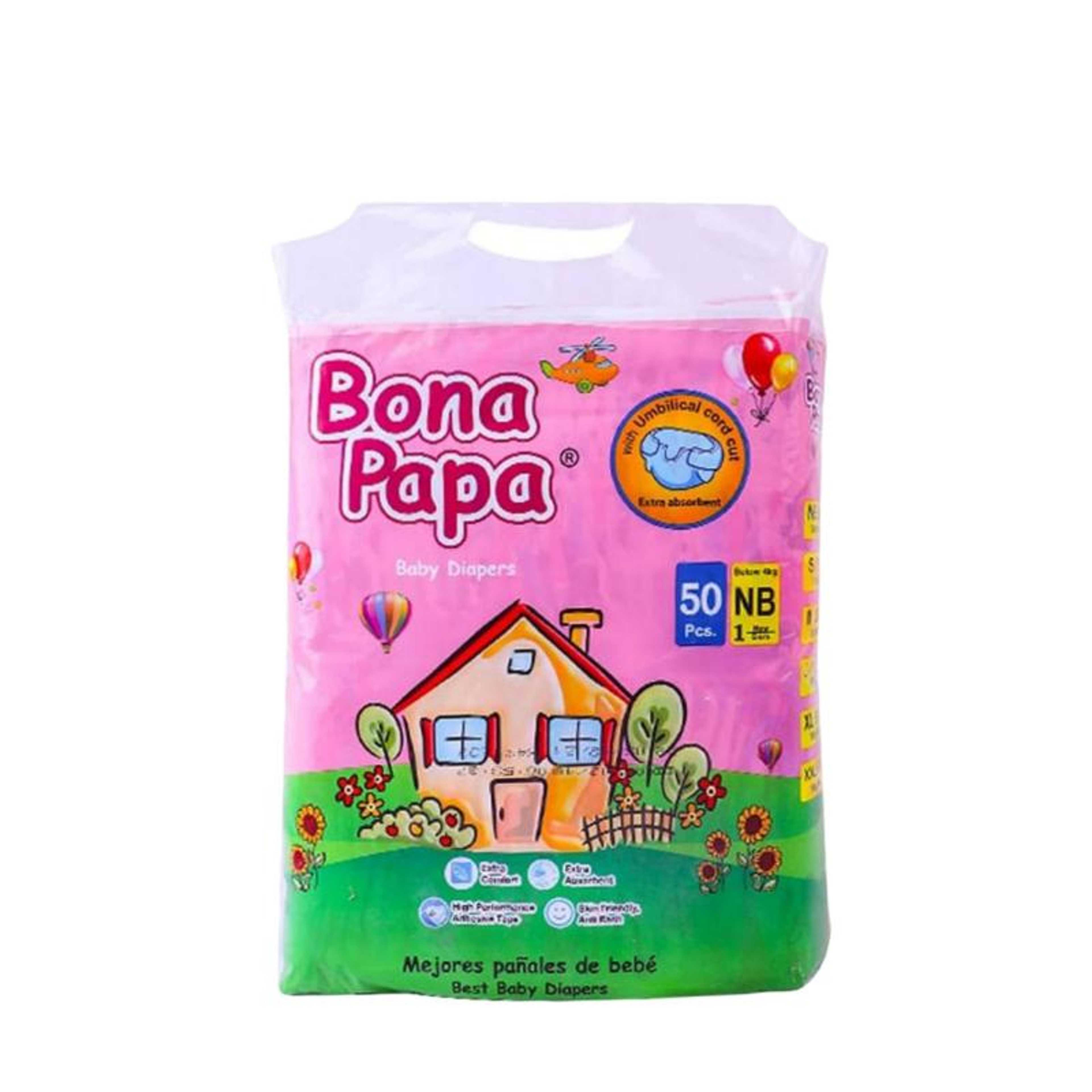 Bona Papa Plus Baby Diaper 50 Pcs - Size Newborn