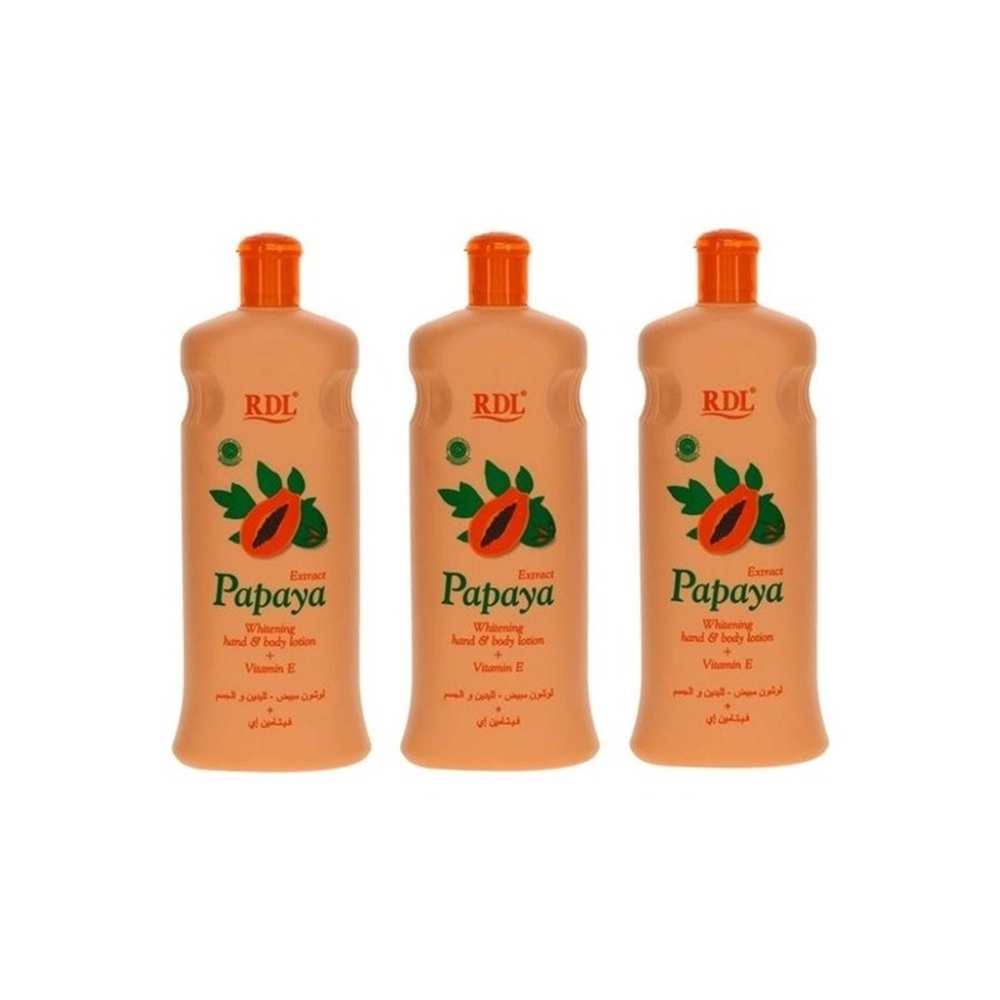 RDL-Pack Of 3 Papaya Extract Whitening Hand And Body Lotion 600ml - Product Main Image