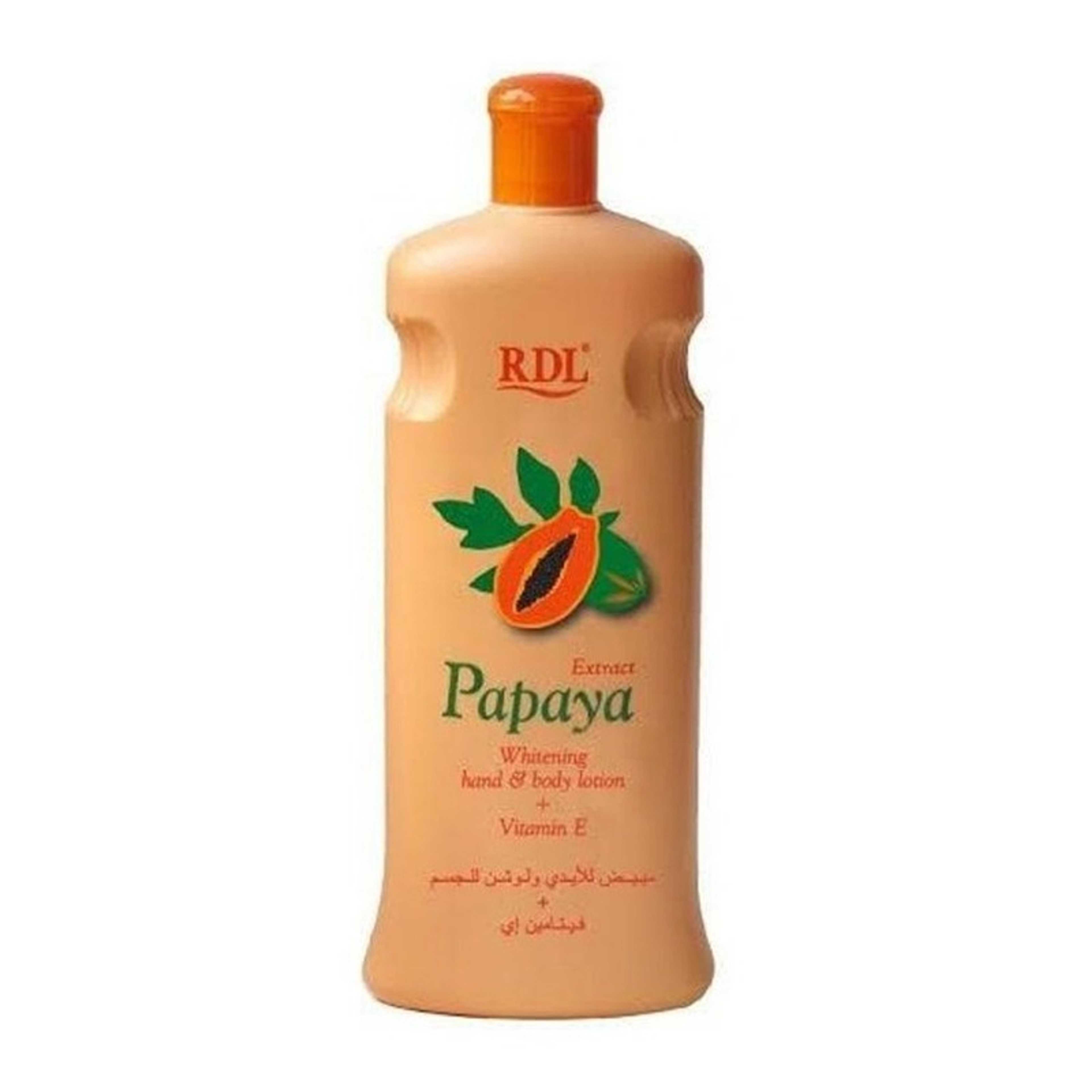 RDL-Papaya Extract Whitening Hand And Body Lotion With Vitamin E White 600ml - Product Main Image