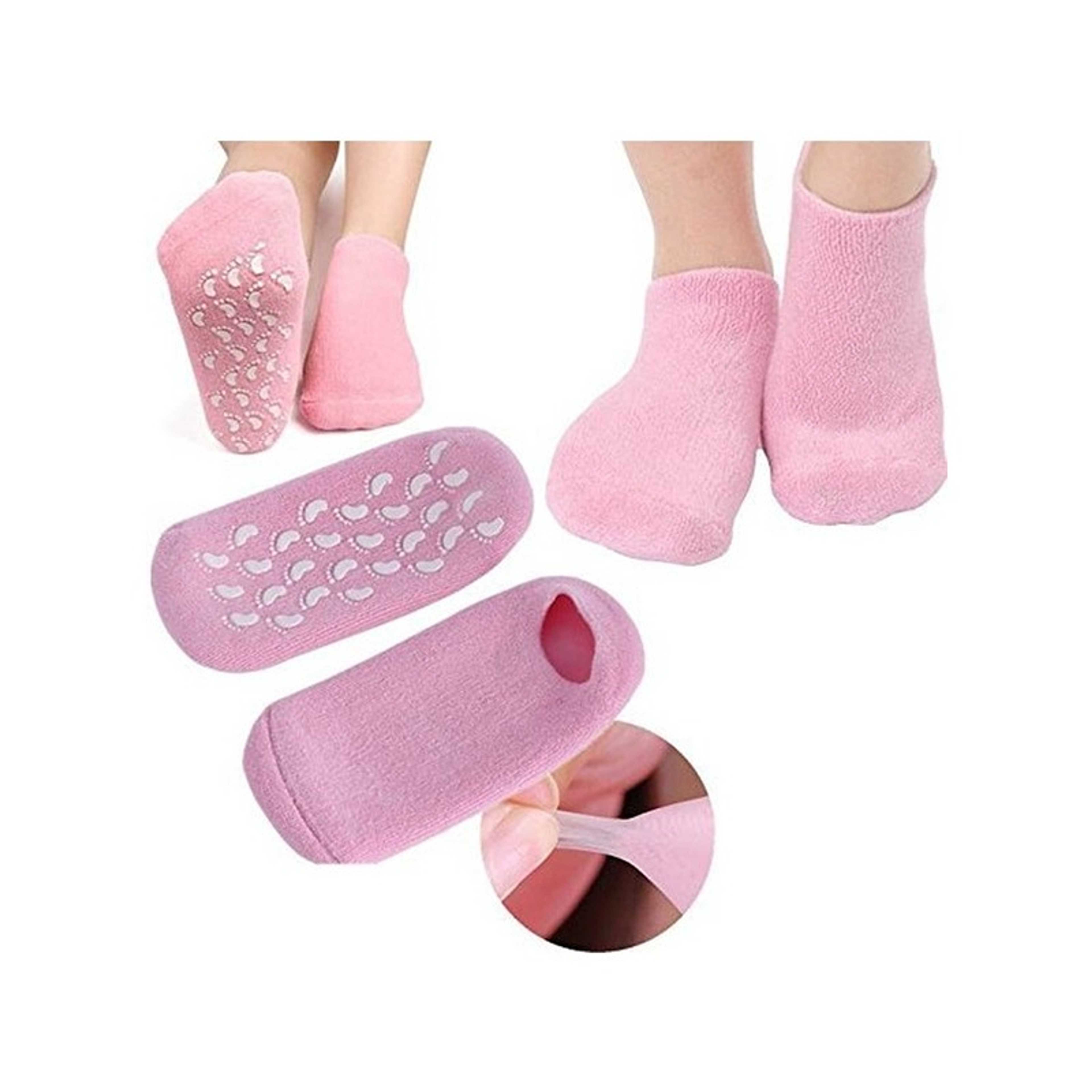 Iktu-Spa Moisturizing Gel Socks Pink/White - Product Main Image