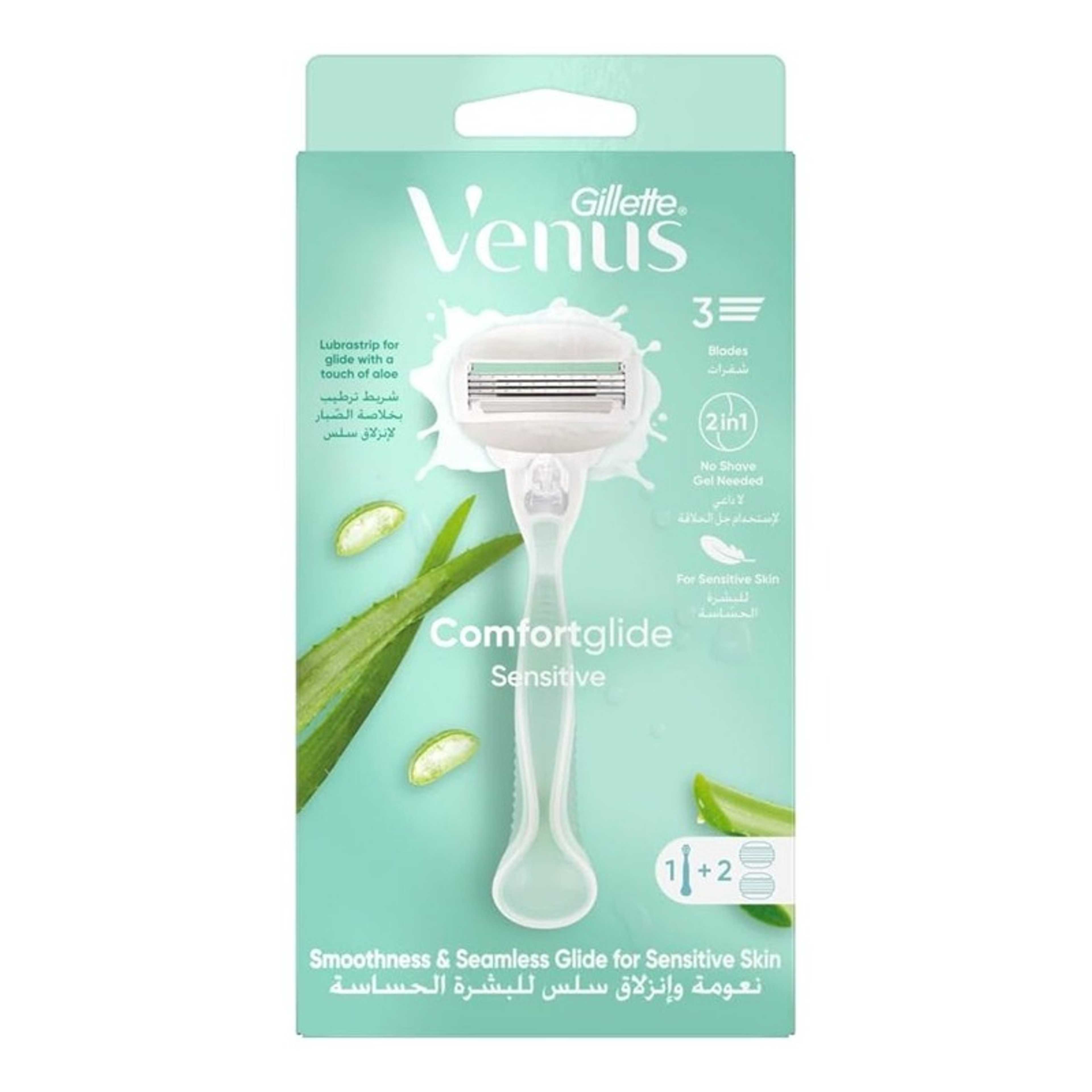 Gillette-Venus Comfortglide Sensitive With Gel Bars Women Razor Blade Refills 3 Pcs - Product Main Image