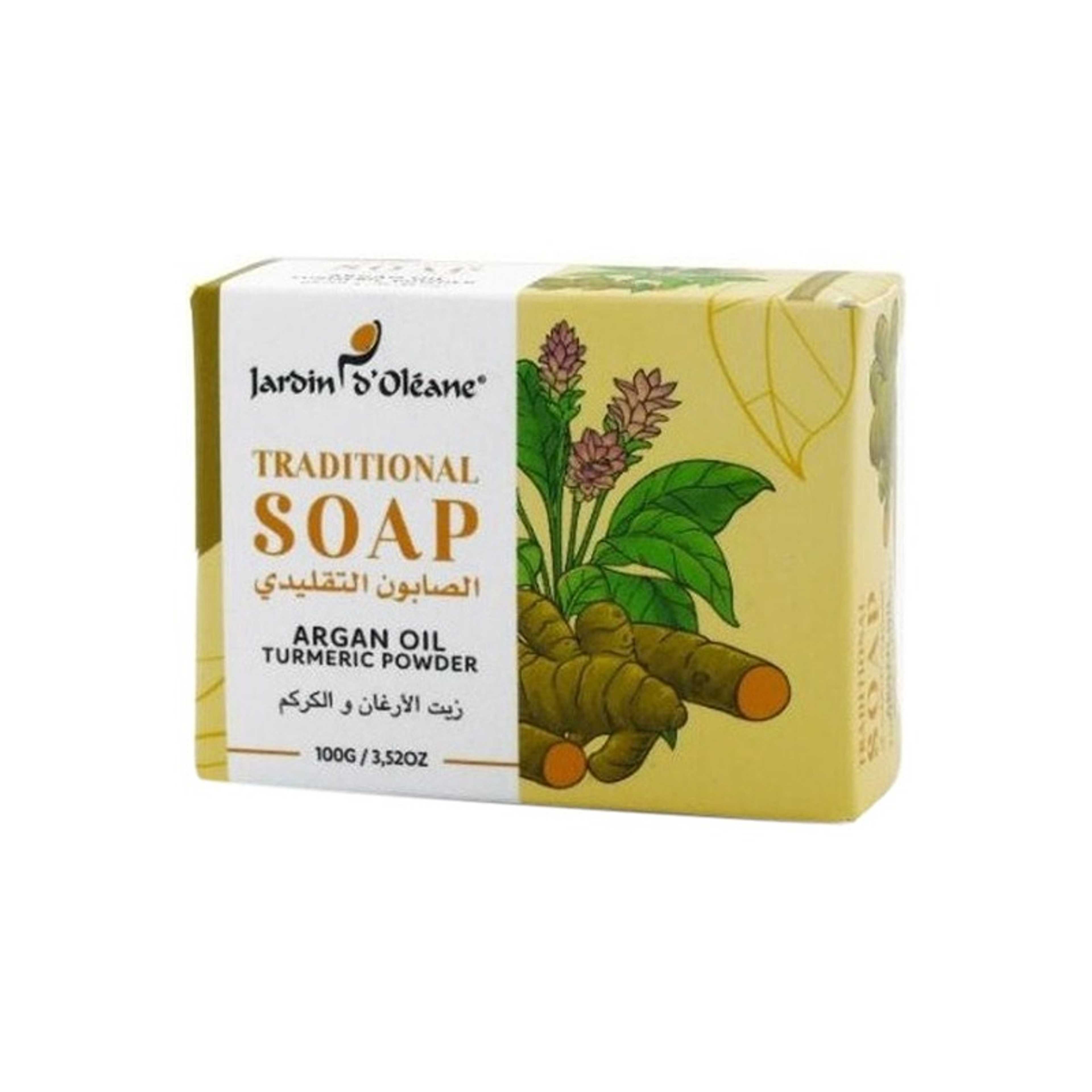 JARDIN D OLEANE-Argan Oil And Turmeric Powder Traditional Soap 100grams - Product Main Image