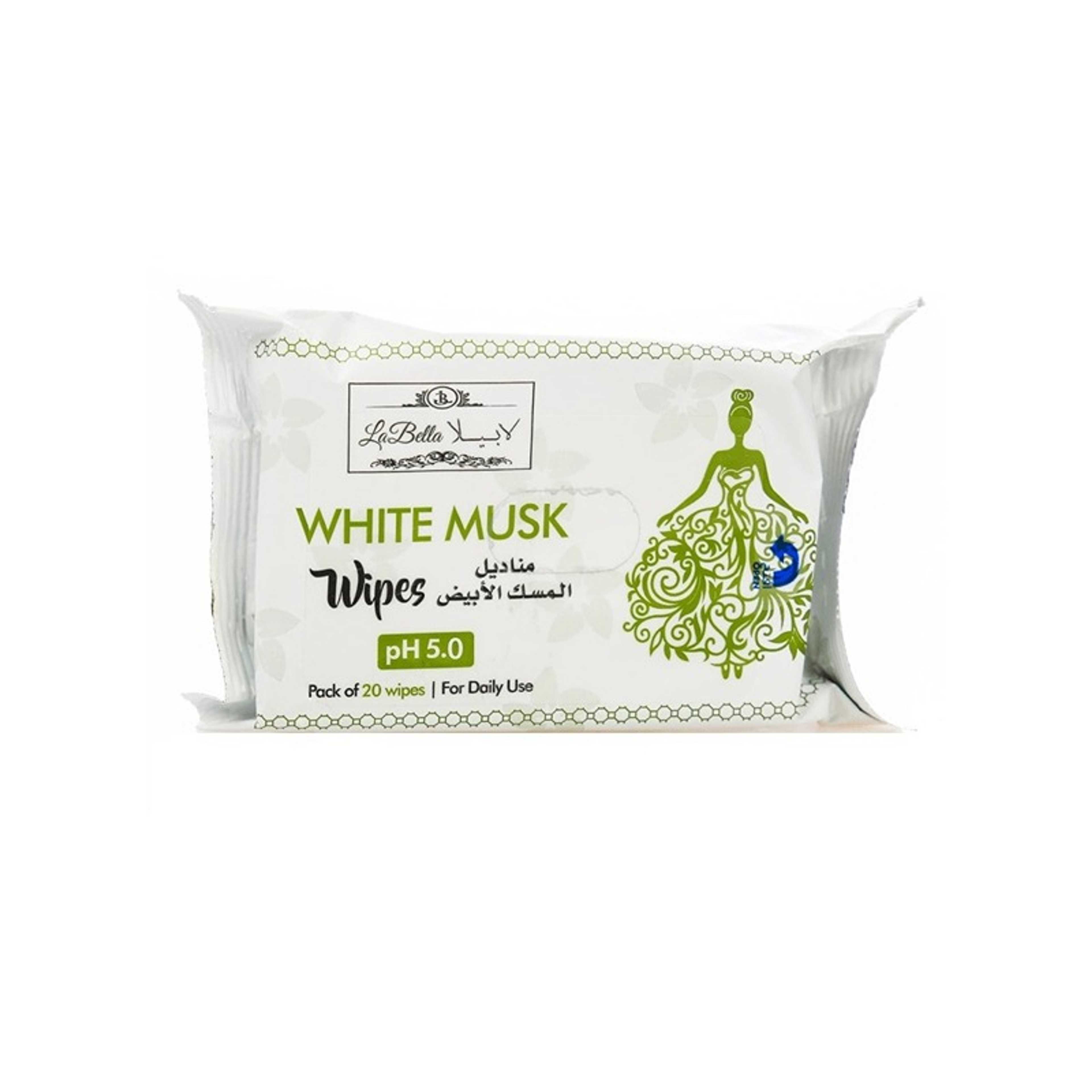 La Bella-White Musk PH 5.0 Pack Of 20 Wipes For Daily Use - Product Main Image