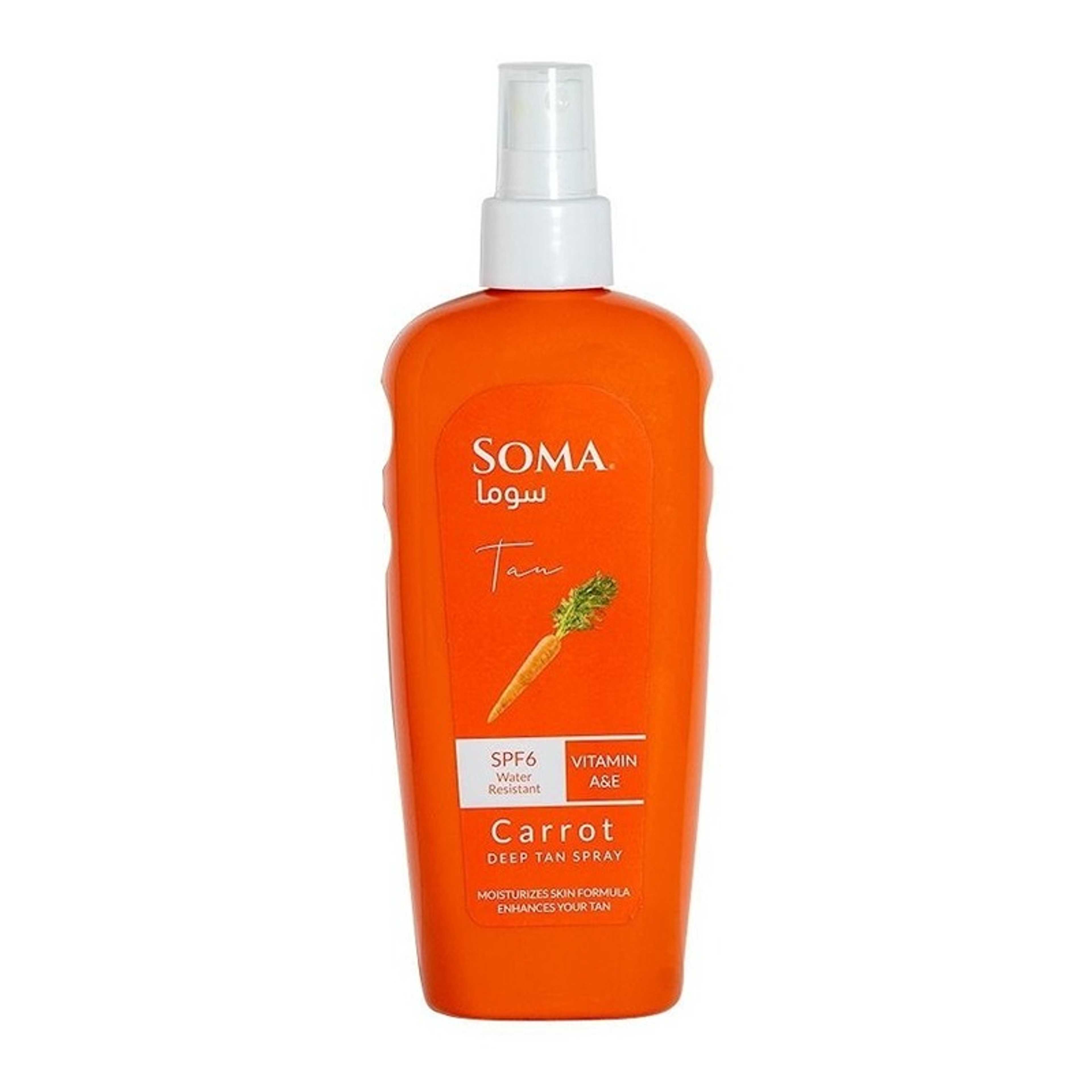 Soma-Soma Carrot Deep Tan Spray SPF6 Water Resistant Vitamin A&E 250ml - Product Main Image