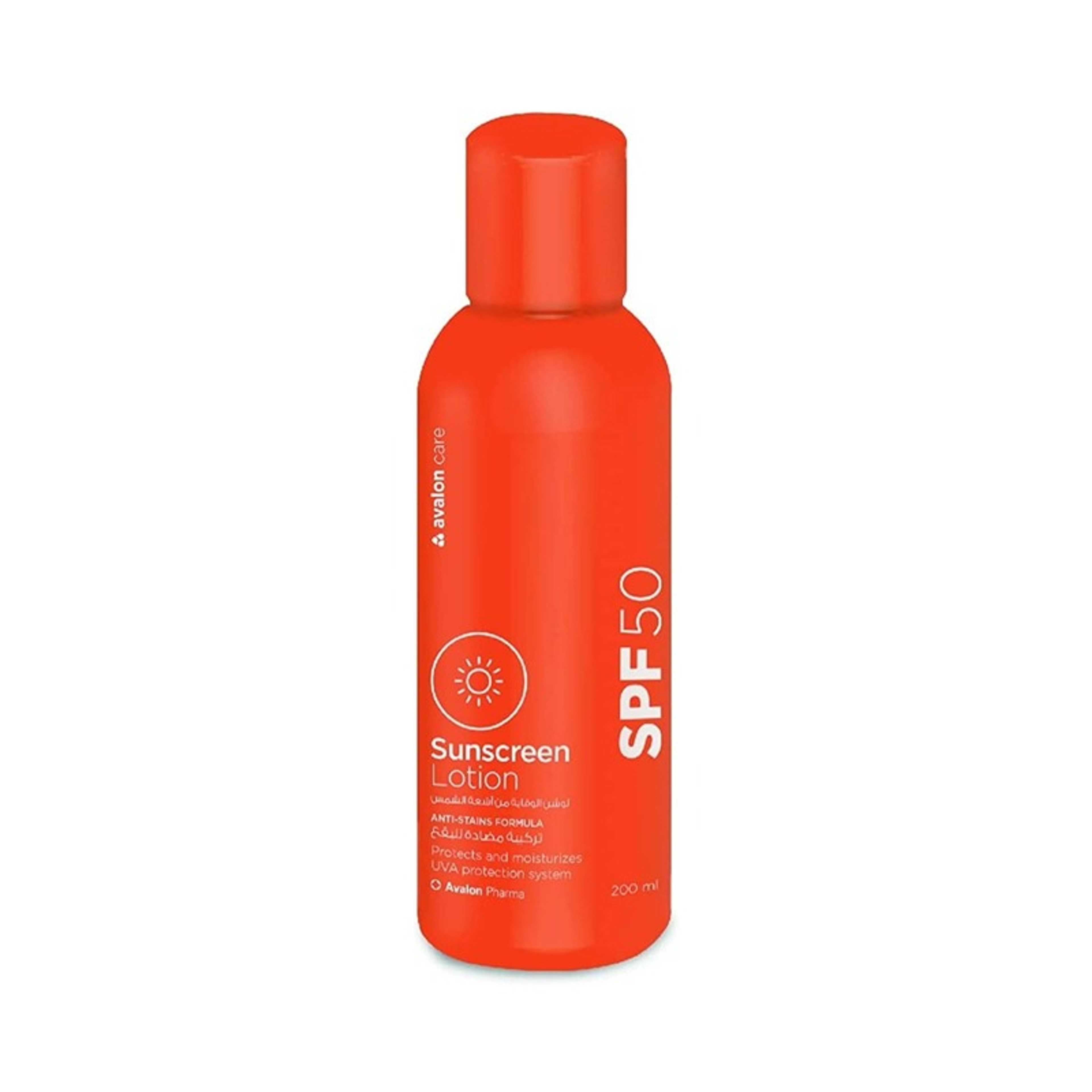 Avalon-Avaloncare Sunscreen Lotion Spf50 200ml - Product Main Image