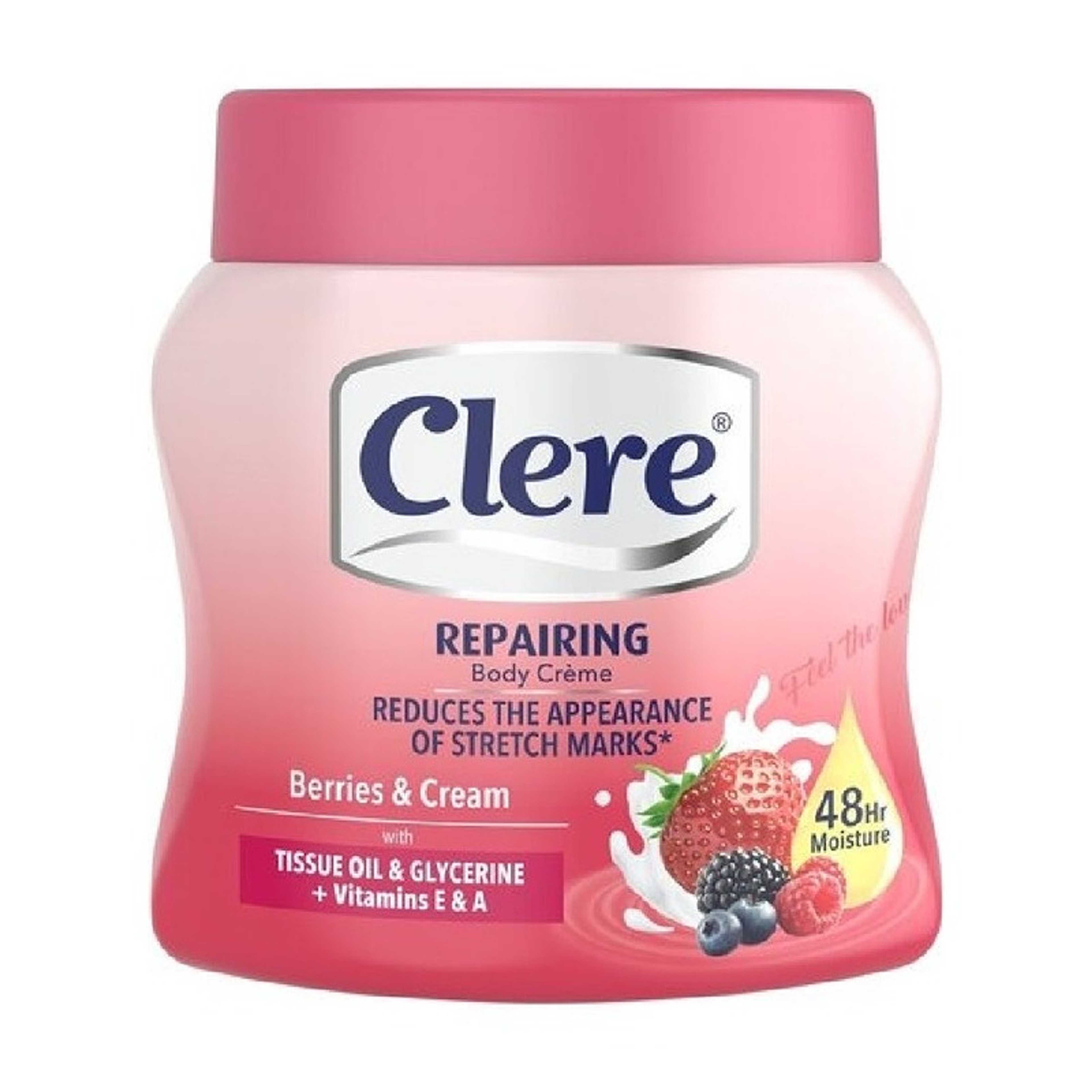 CLERE-Berries Cream With Tissue Oil Glycerine Vitamins E , A 500 ML - Product Main Image
