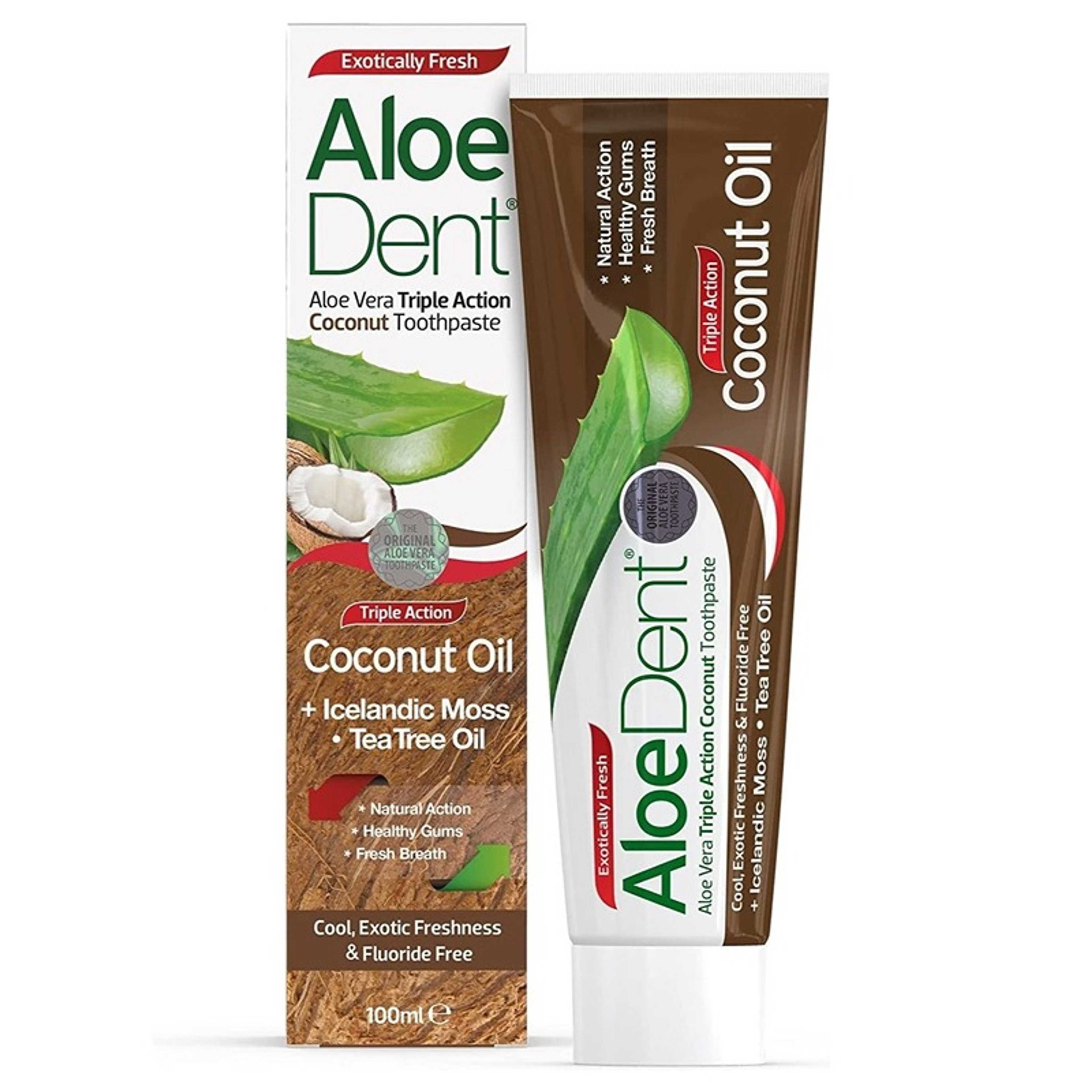 Aloe Dent-AloeDent, Coconut Oil Toothpaste Fluoride Free Natural Action 100 ml - Product Main Image
