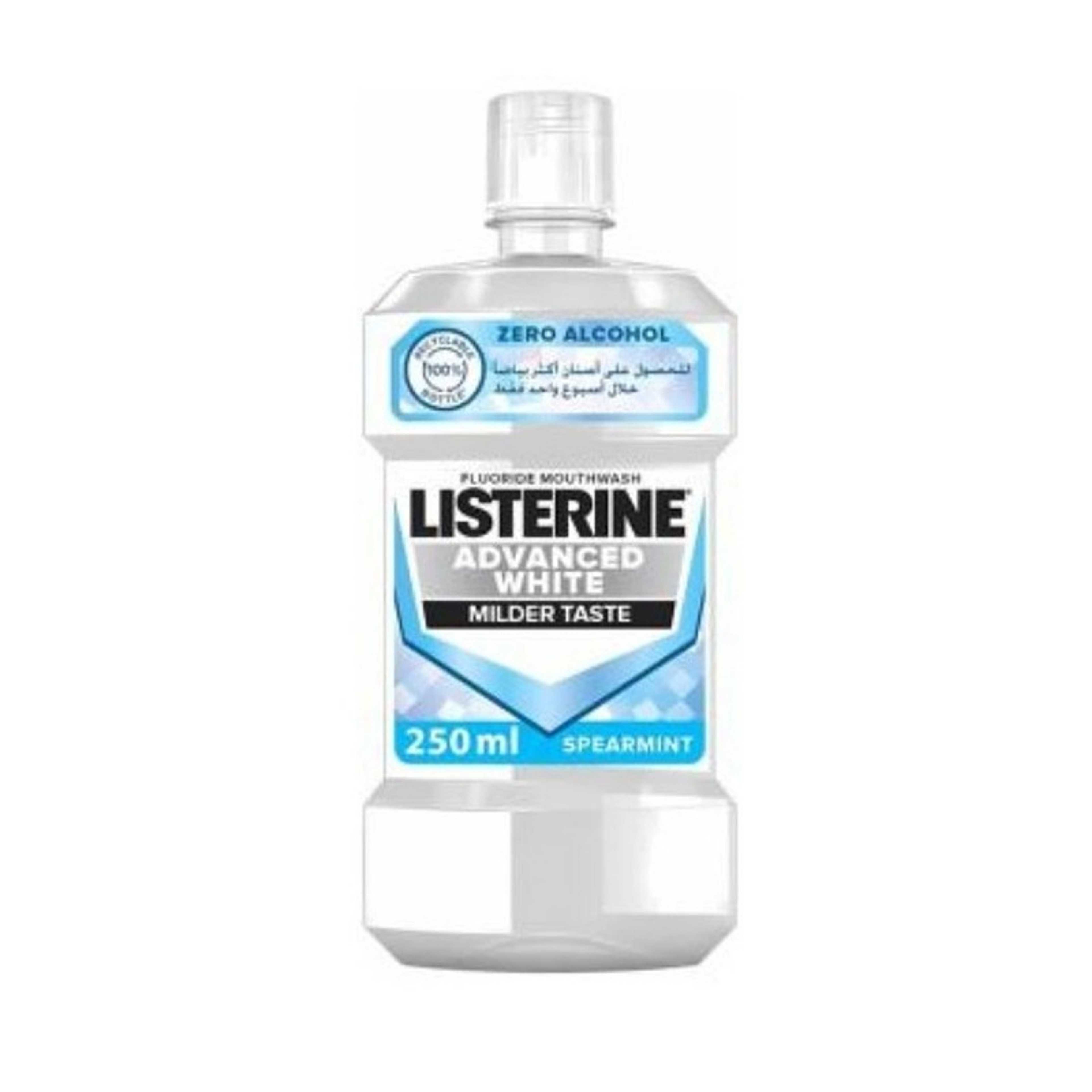 Listerine-Listerine Advanced White Milder Taste Helps Remove Tough Stains 250 ml - Product Main Image