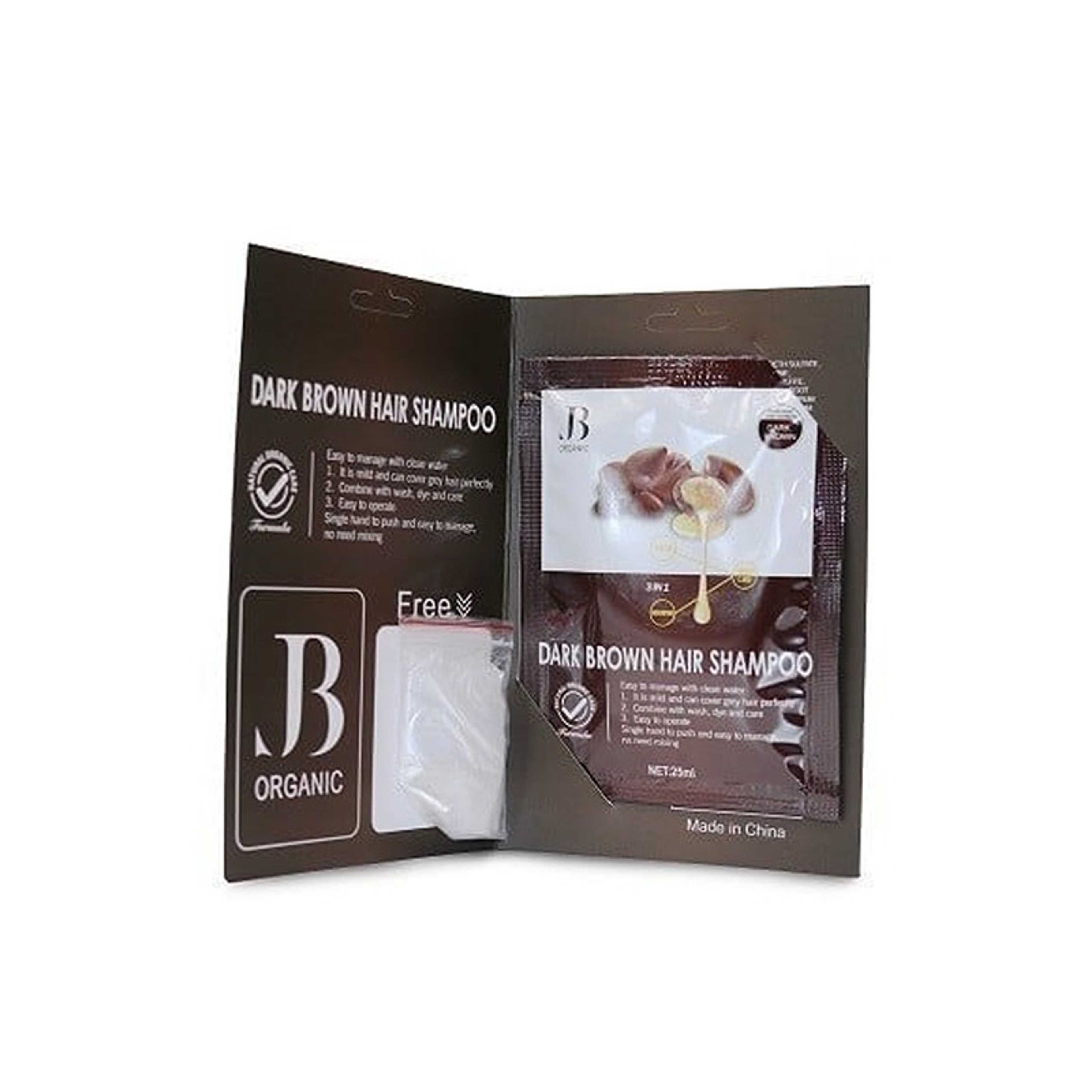 JB ORGANIC-JB Organic Dark Brown Hair Shampoo 3 In1 Argan 25ml - Product Main Image
