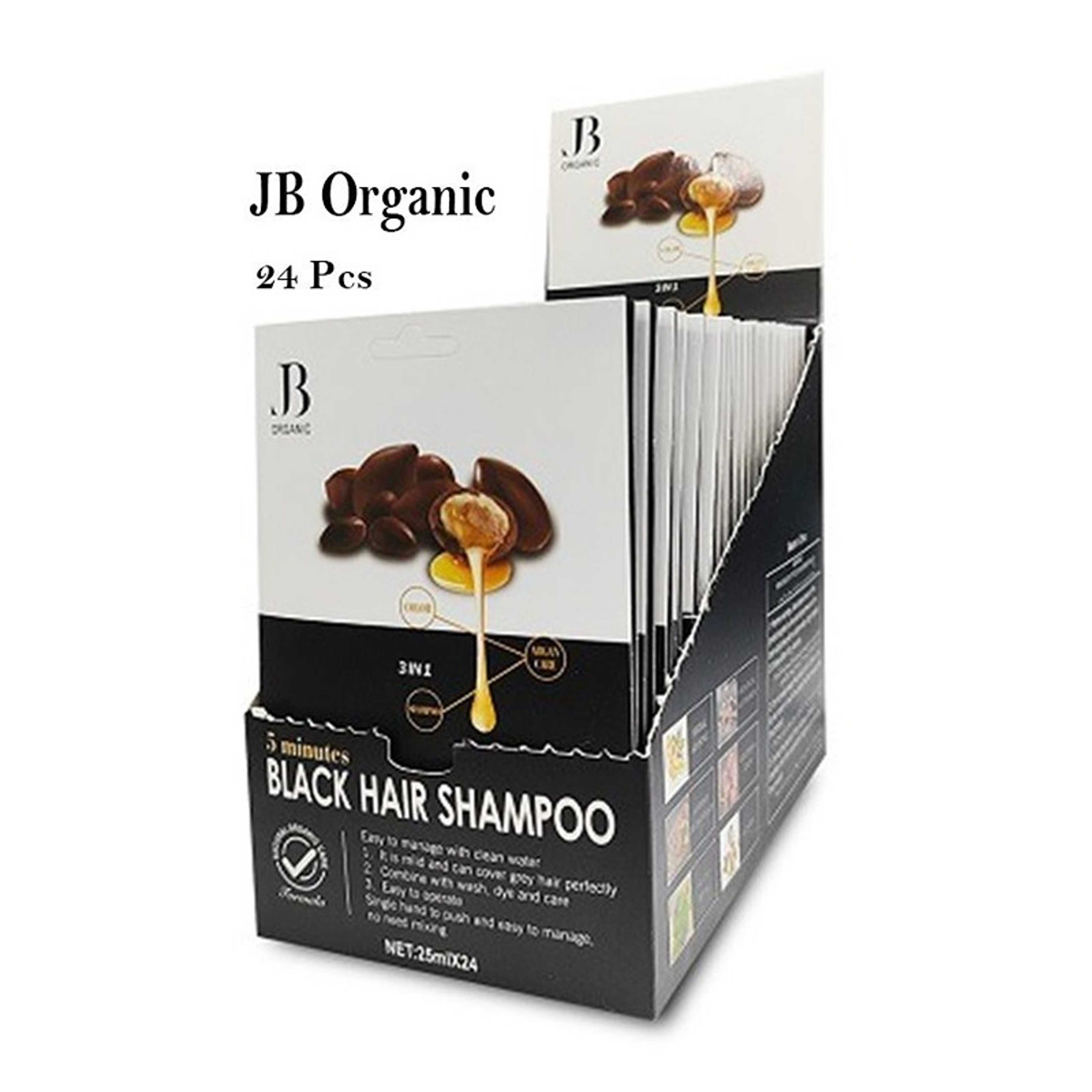 JB ORGANIC-24-Piece JB Savings Box of Shampoo, 24 Pieces, 25 ml Black - Product Main Image