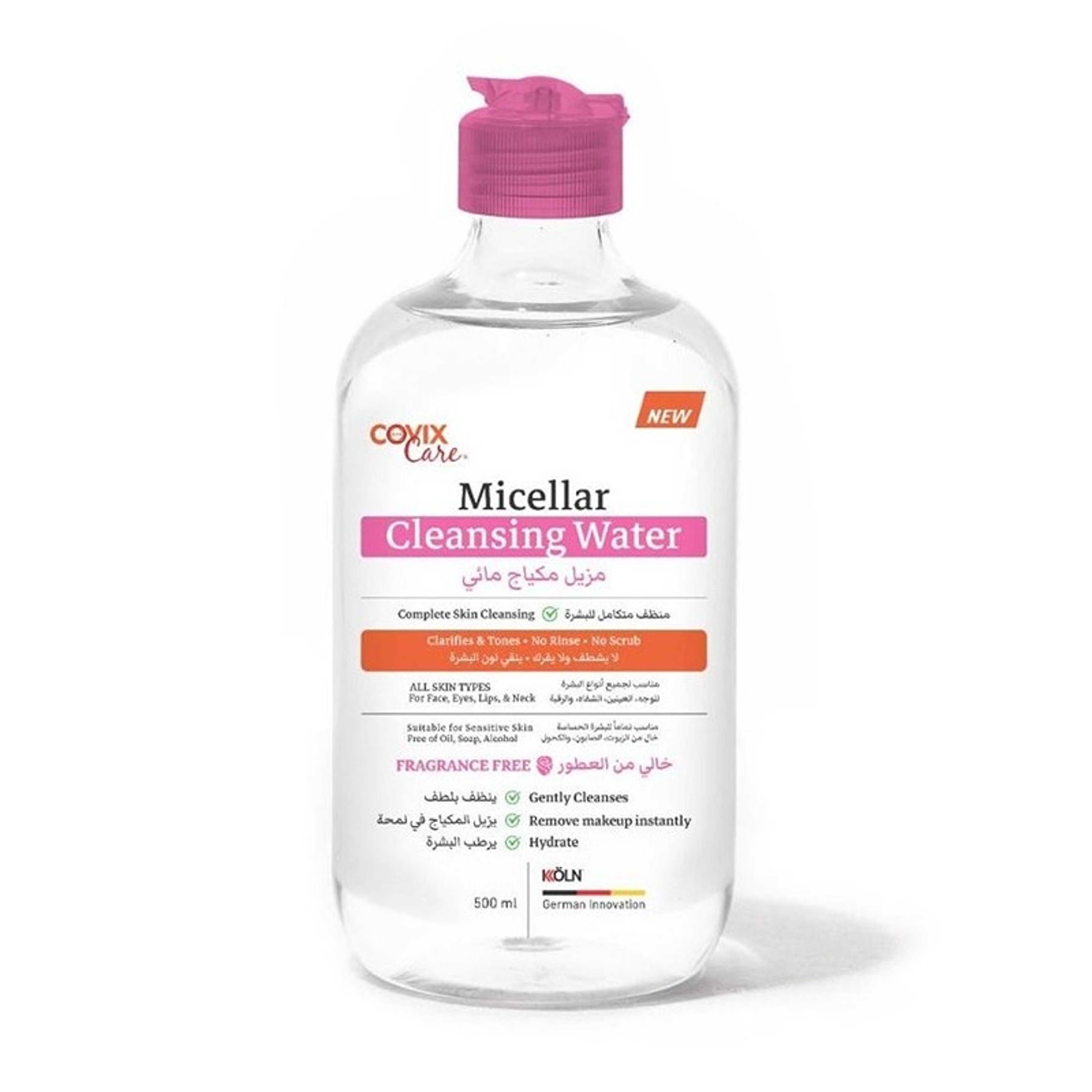 covix care-Micellar Water For Removing Makeup From Cofex Care Is Ideal For Getting Clean And Pure Skin  500 ml - Product Main Image